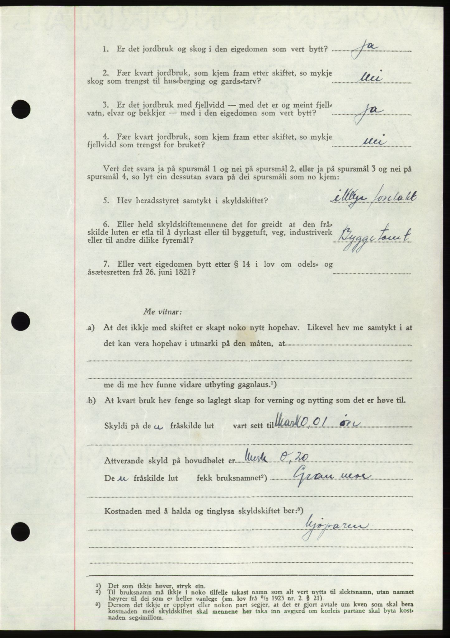 Søre Sunnmøre sorenskriveri, AV/SAT-A-4122/1/2/2C/L0078: Pantebok nr. 4A, 1946-1946, Dagboknr: 591/1946