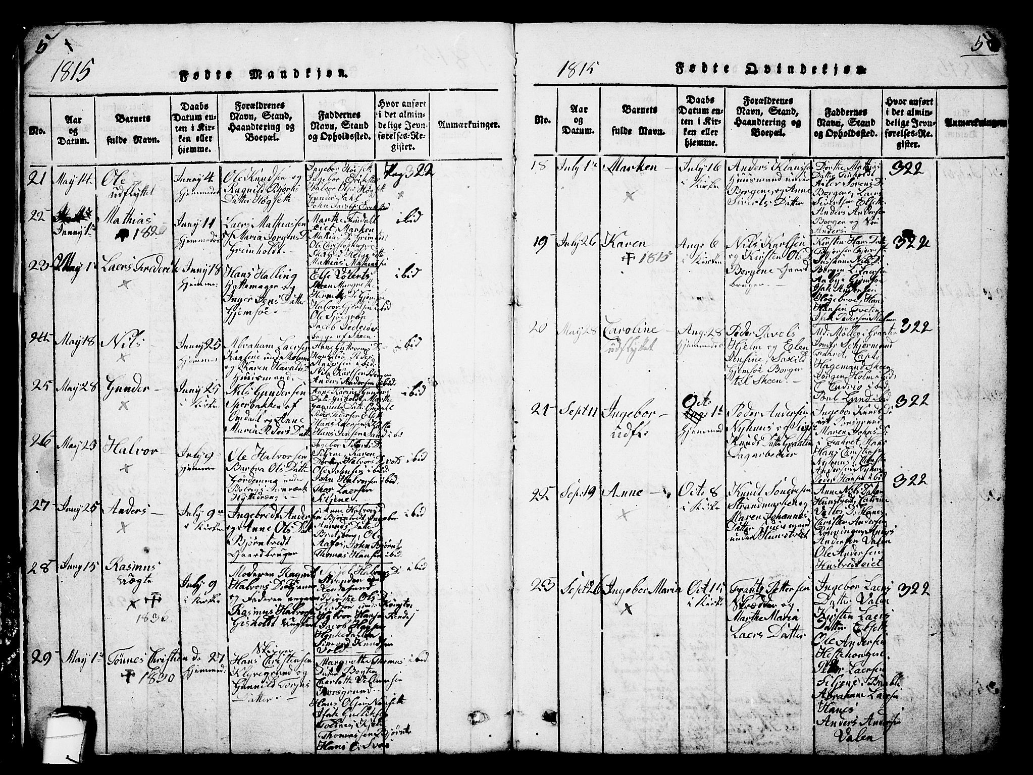 Solum kirkebøker, AV/SAKO-A-306/G/Ga/L0001: Klokkerbok nr. I 1, 1814-1833, s. 5