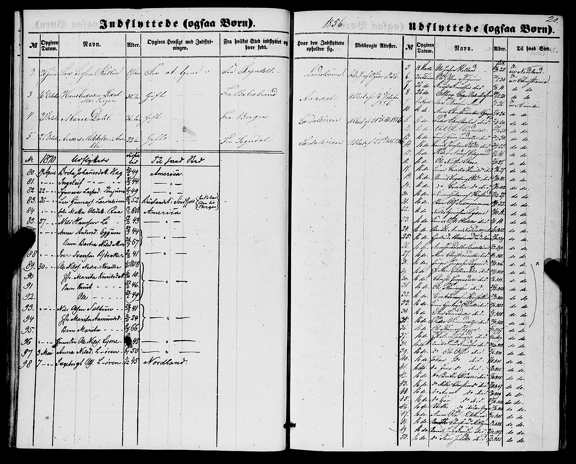 Lærdal sokneprestembete, AV/SAB-A-81201: Ministerialbok nr. A 17, 1851-1877, s. 21