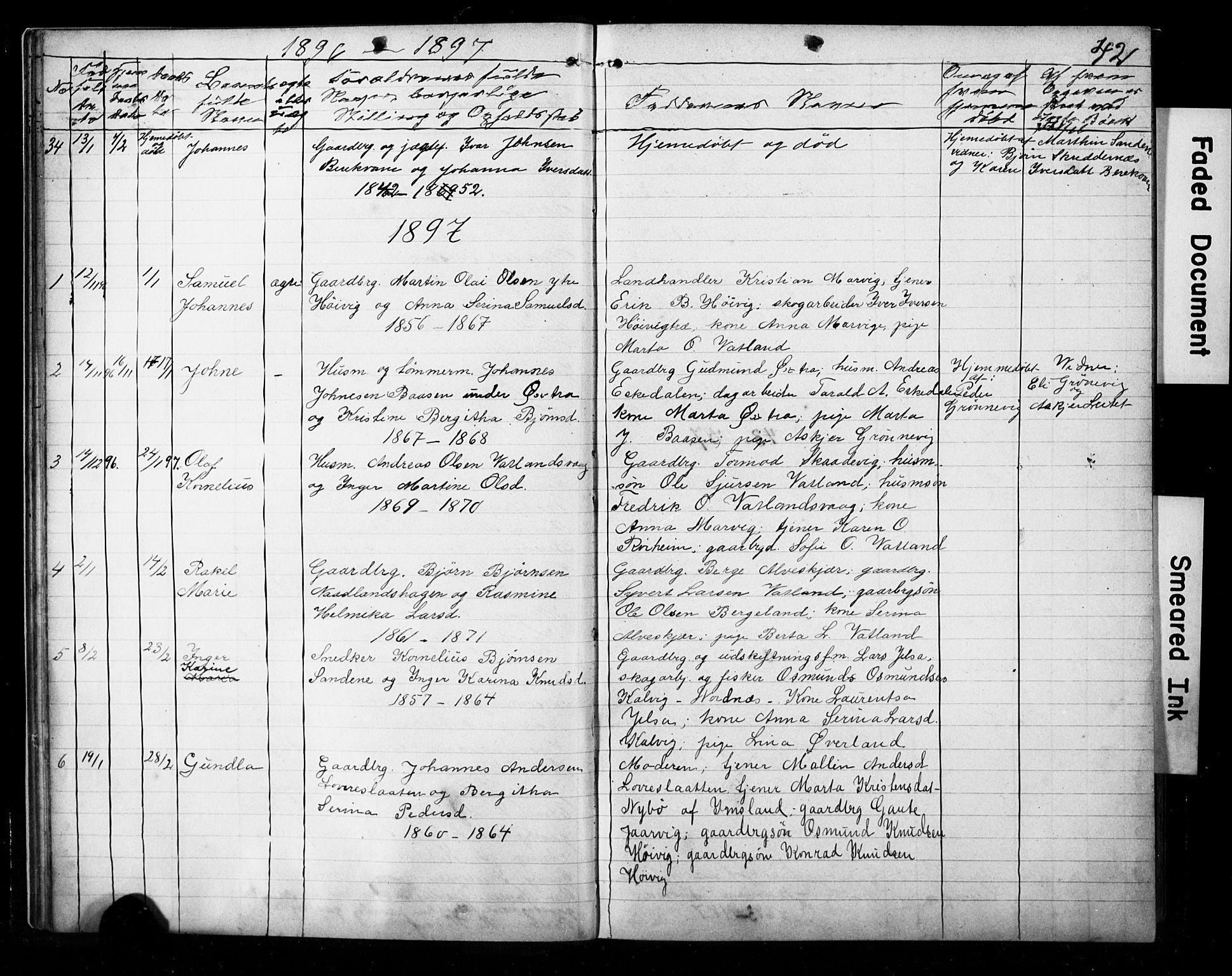 Jelsa sokneprestkontor, AV/SAST-A-101842/01/V: Klokkerbok nr. B 4, 1890-1928, s. 42