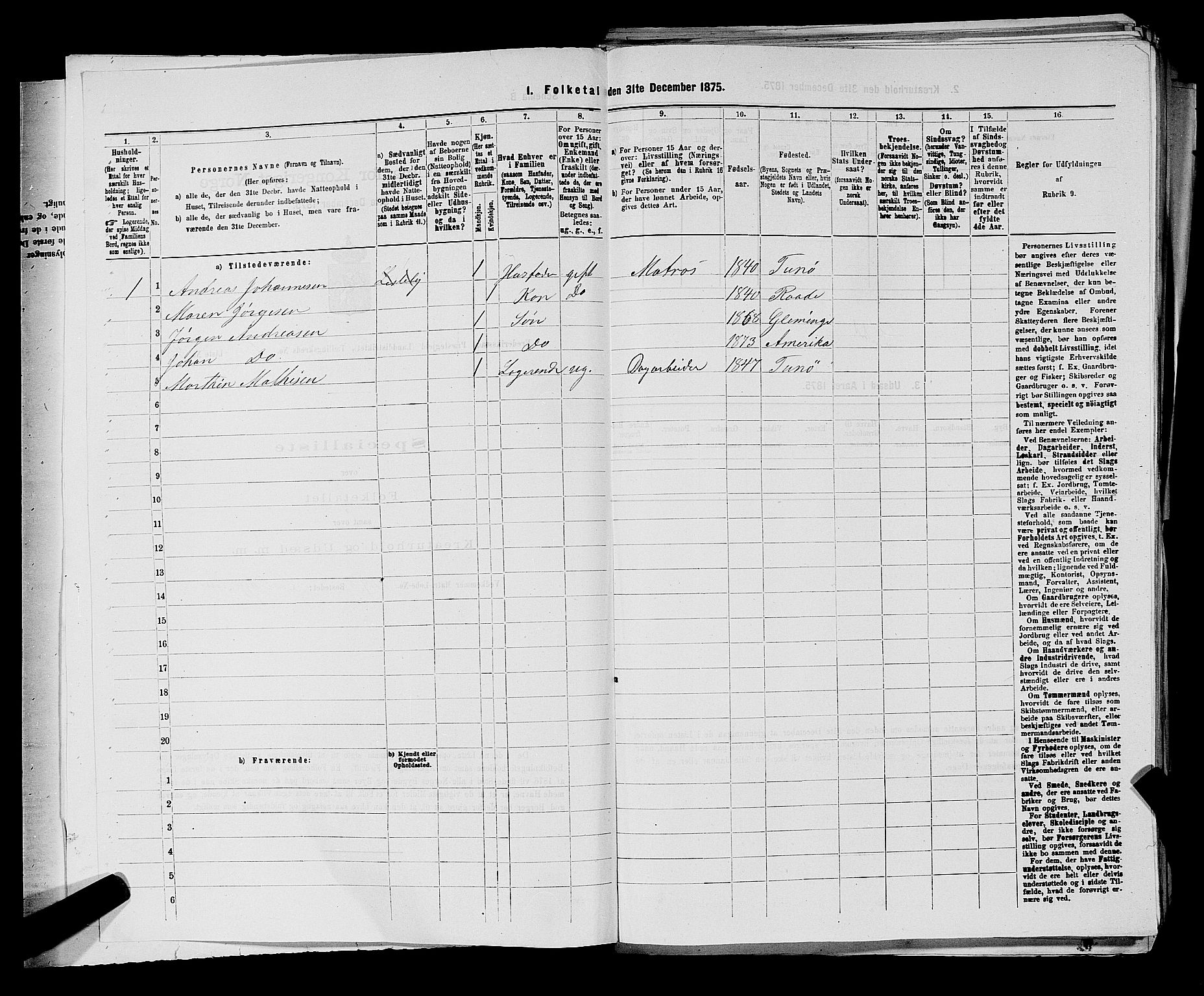 RA, Folketelling 1875 for 0132L Fredrikstad prestegjeld, Glemmen sokn, 1875, s. 1115