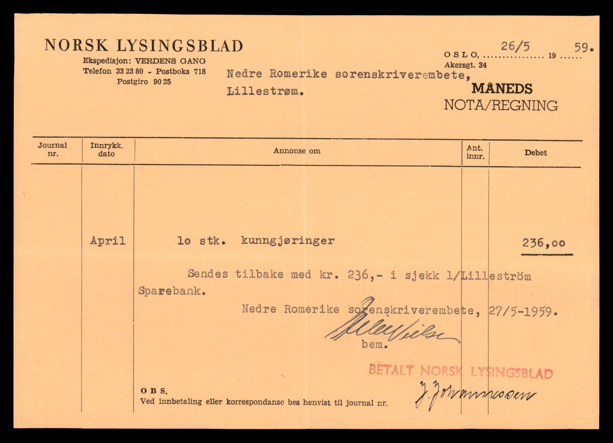 Nedre Romerike sorenskriveri, AV/SAT-A-10469/K/Kd/Kdb/L0008: Firmaanmeldelser, 1959-1961