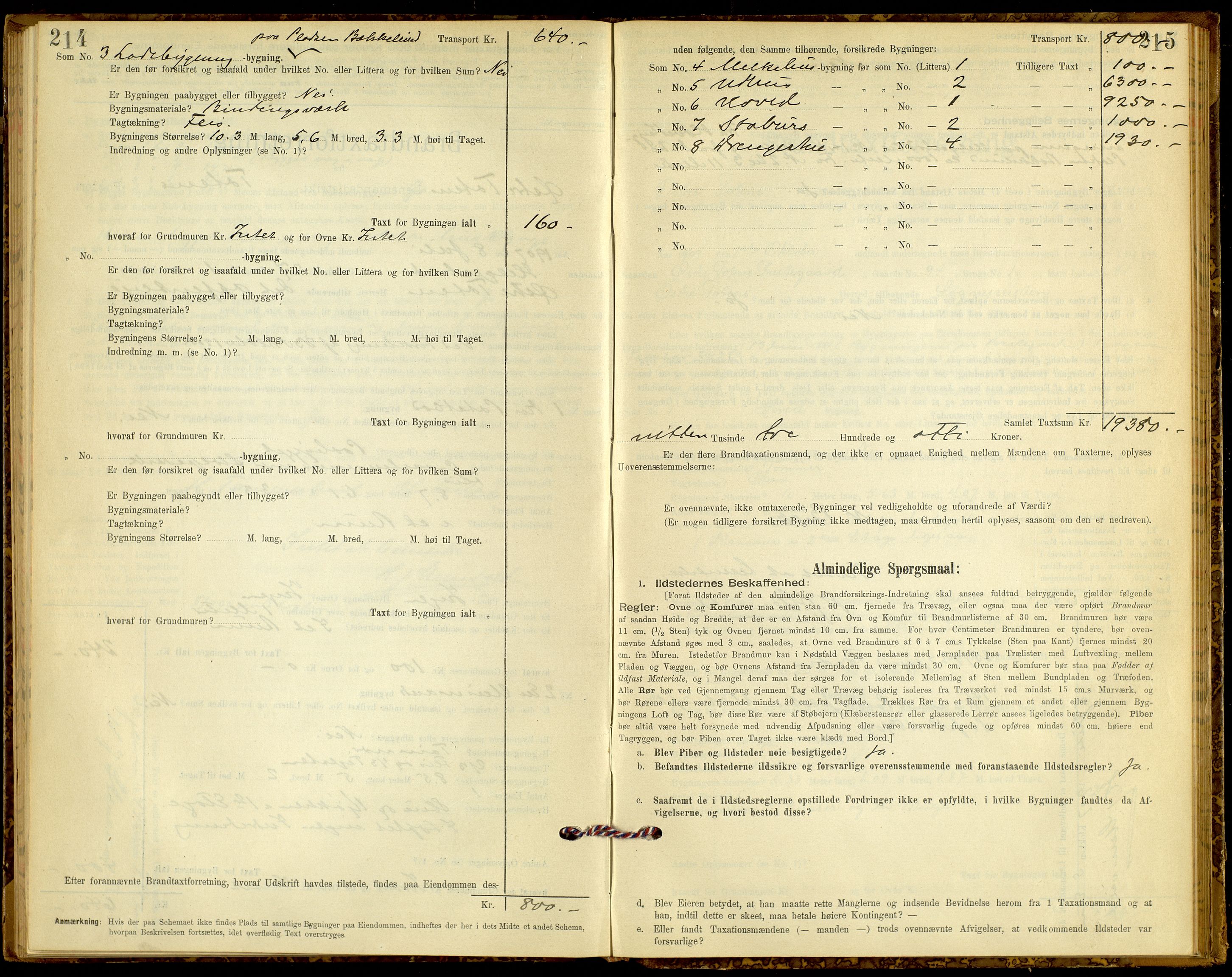 Norges Brannkasse, Østre Toten, AV/SAH-NBRANT-046/F/L0002: Branntakstprotokoll, 1896-1905, s. 214-215