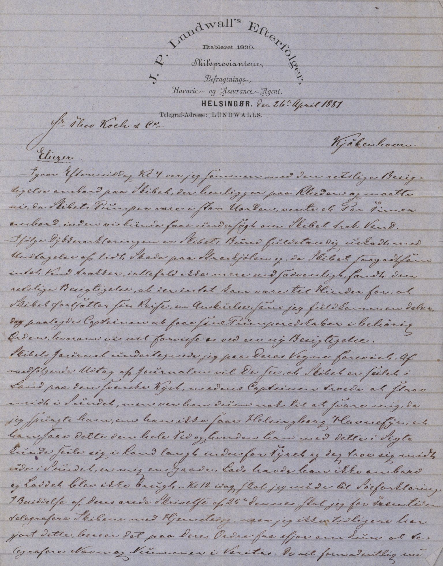 Pa 63 - Østlandske skibsassuranceforening, VEMU/A-1079/G/Ga/L0014/0001: Havaridokumenter / Mette, Margrethe, Eliezer, Dagny, 1881, s. 20