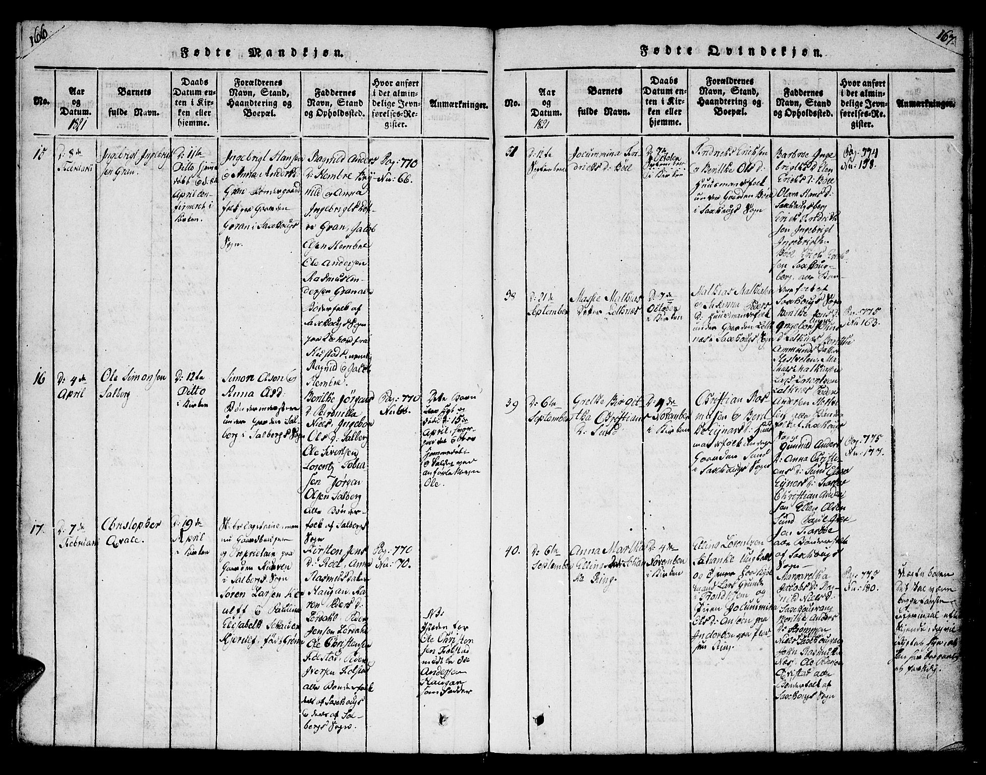 Ministerialprotokoller, klokkerbøker og fødselsregistre - Nord-Trøndelag, AV/SAT-A-1458/730/L0275: Ministerialbok nr. 730A04, 1816-1822, s. 166-167