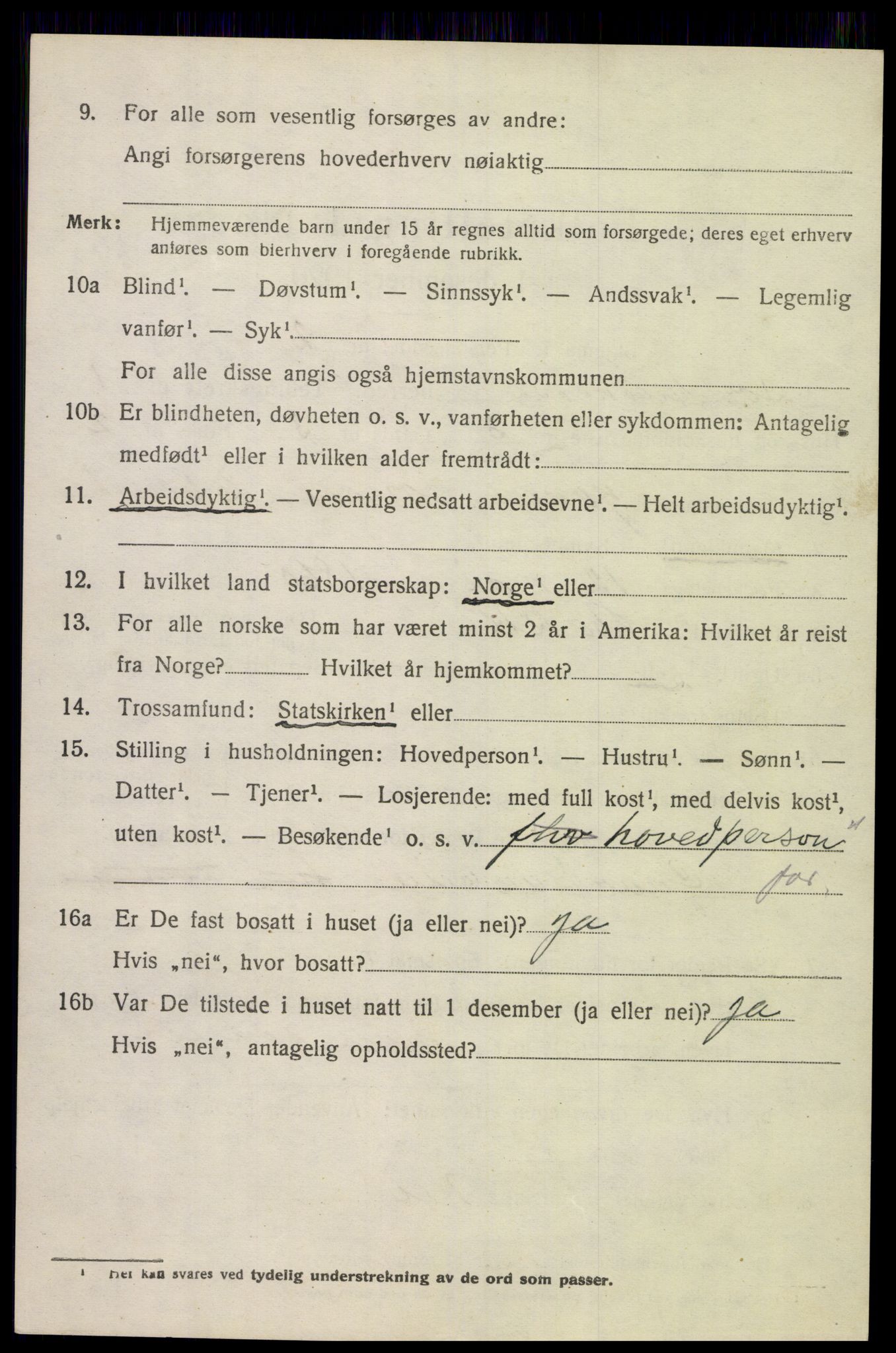 SAK, Folketelling 1920 for 1029 Sør-Audnedal herred, 1920, s. 1480