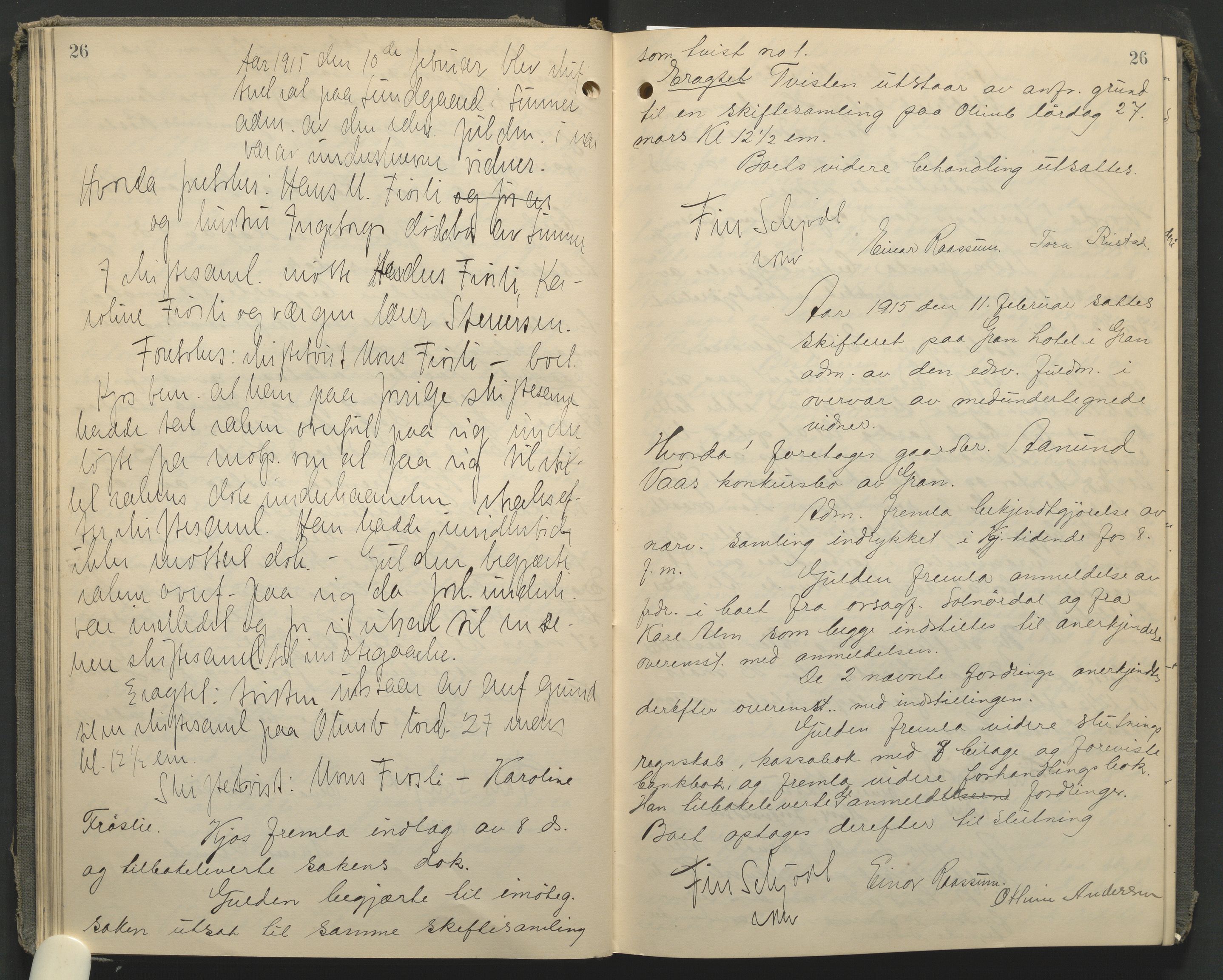 Hadeland og Land tingrett, AV/SAH-TING-010/J/Jc/L0010: Skifteforhandlingsprotokoll, 1914-1920, s. 26