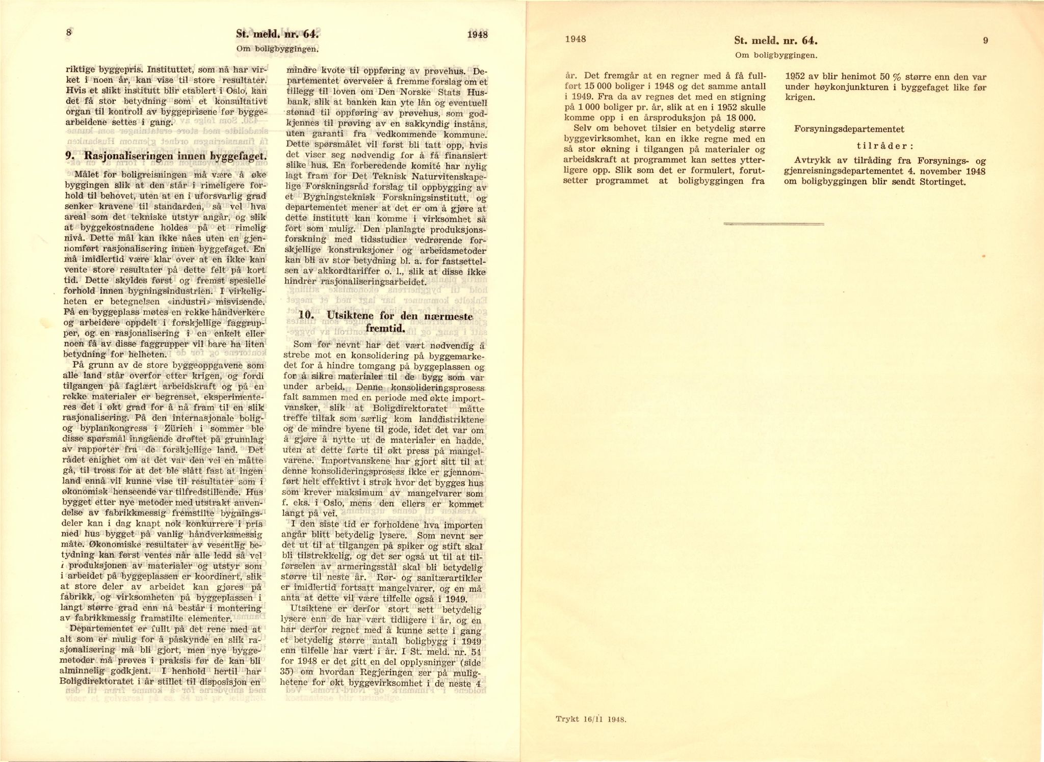 Finnmarkskontorets presse- og opplysningsarkiv , FMFB/A-1198/E/L0007/0006: 5. Små skrifter om gjenreisningen / Stortingsmelding nr. 64, 1948