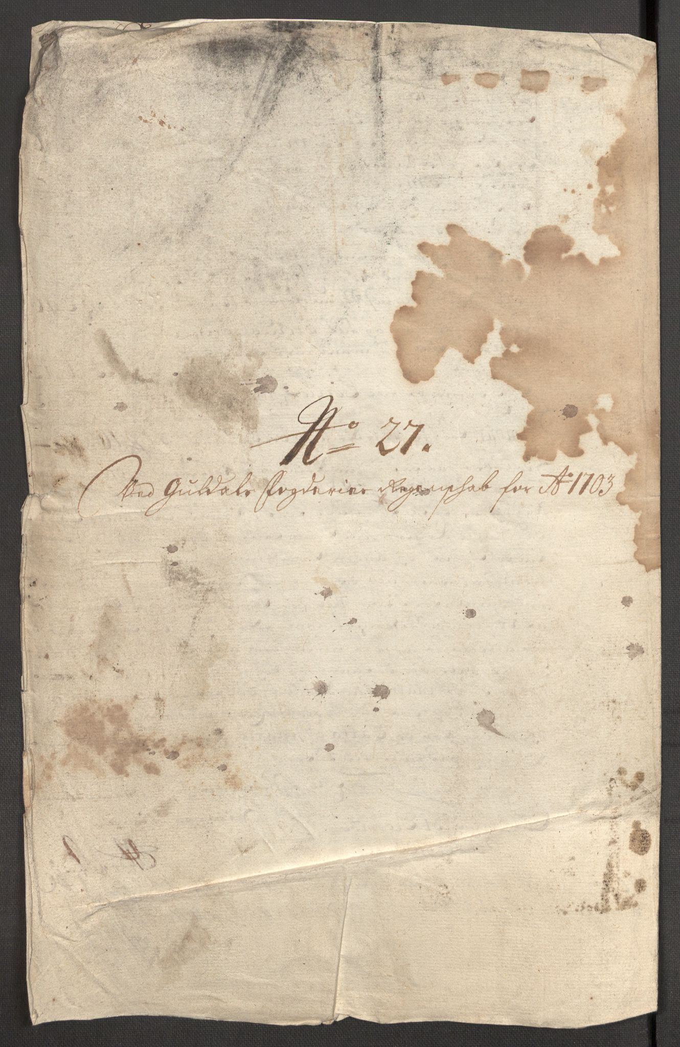 Rentekammeret inntil 1814, Reviderte regnskaper, Fogderegnskap, AV/RA-EA-4092/R60/L3953: Fogderegnskap Orkdal og Gauldal, 1703, s. 419