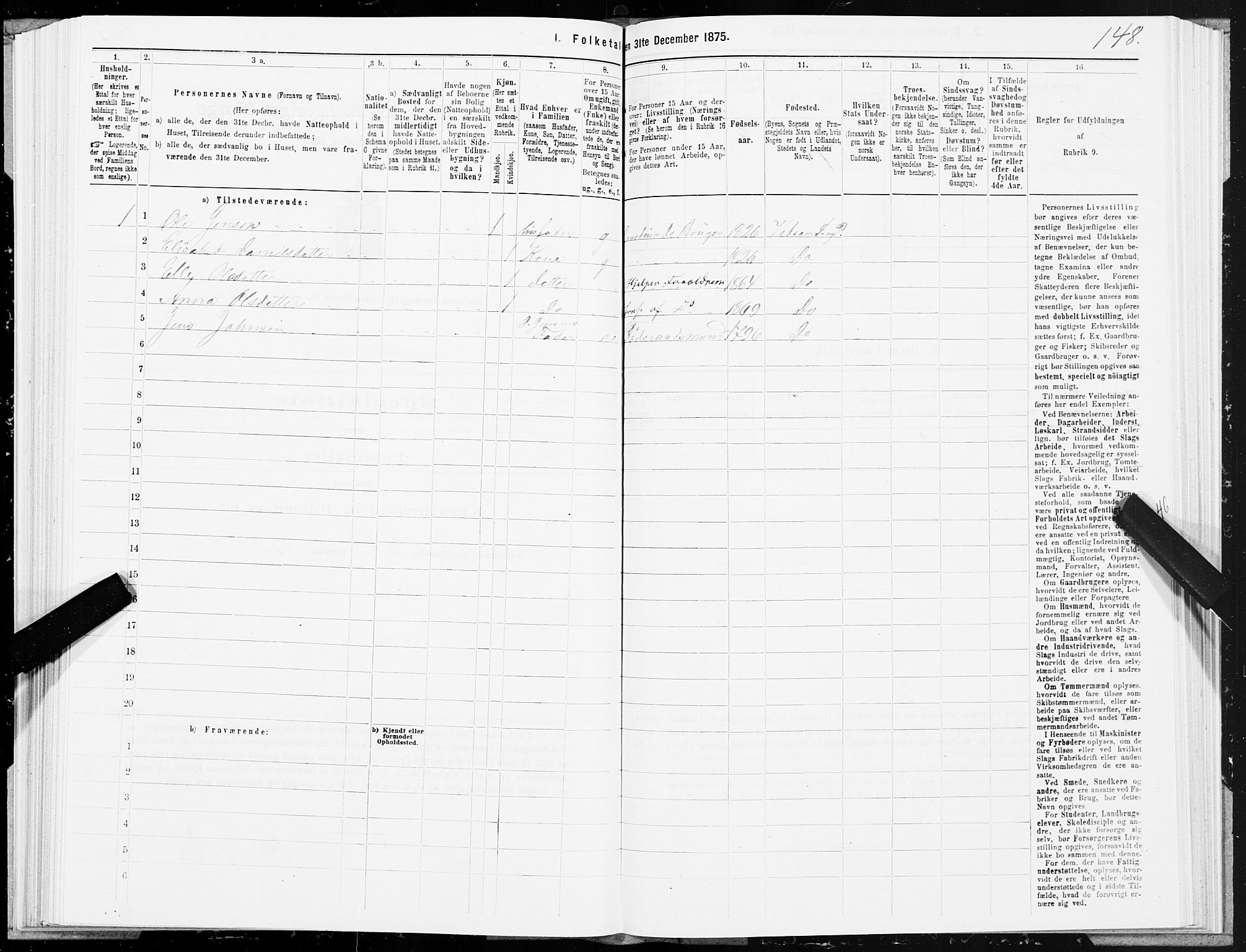 SAT, Folketelling 1875 for 1811P Bindal prestegjeld, 1875, s. 2148