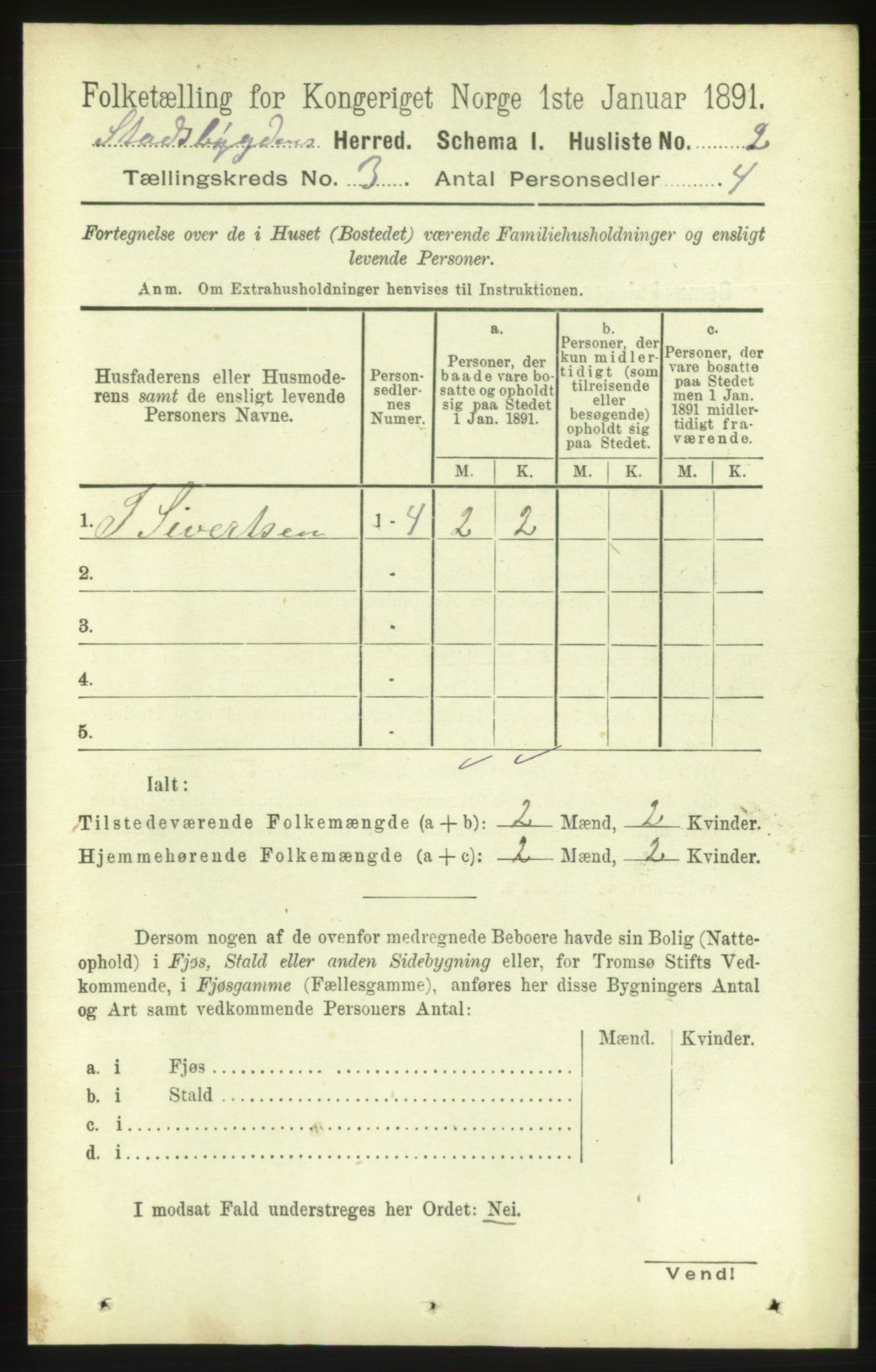 RA, Folketelling 1891 for 1625 Stadsbygd herred, 1891, s. 1303