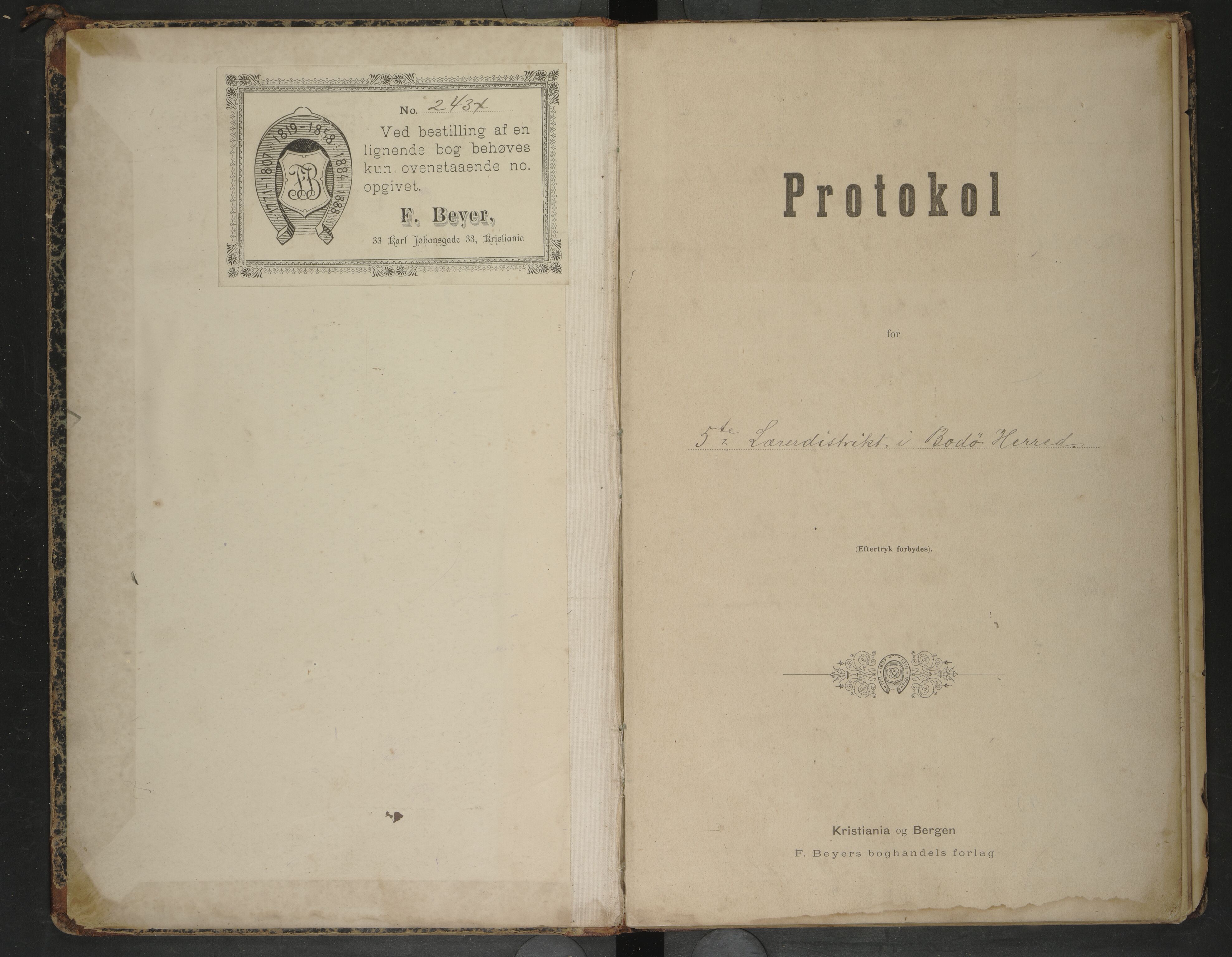 Bodin kommune. Tverlandet skolekrets, AIN/K-18431.510.02/F/Fa/L0002: Skoleprotokoll, 1893-1903