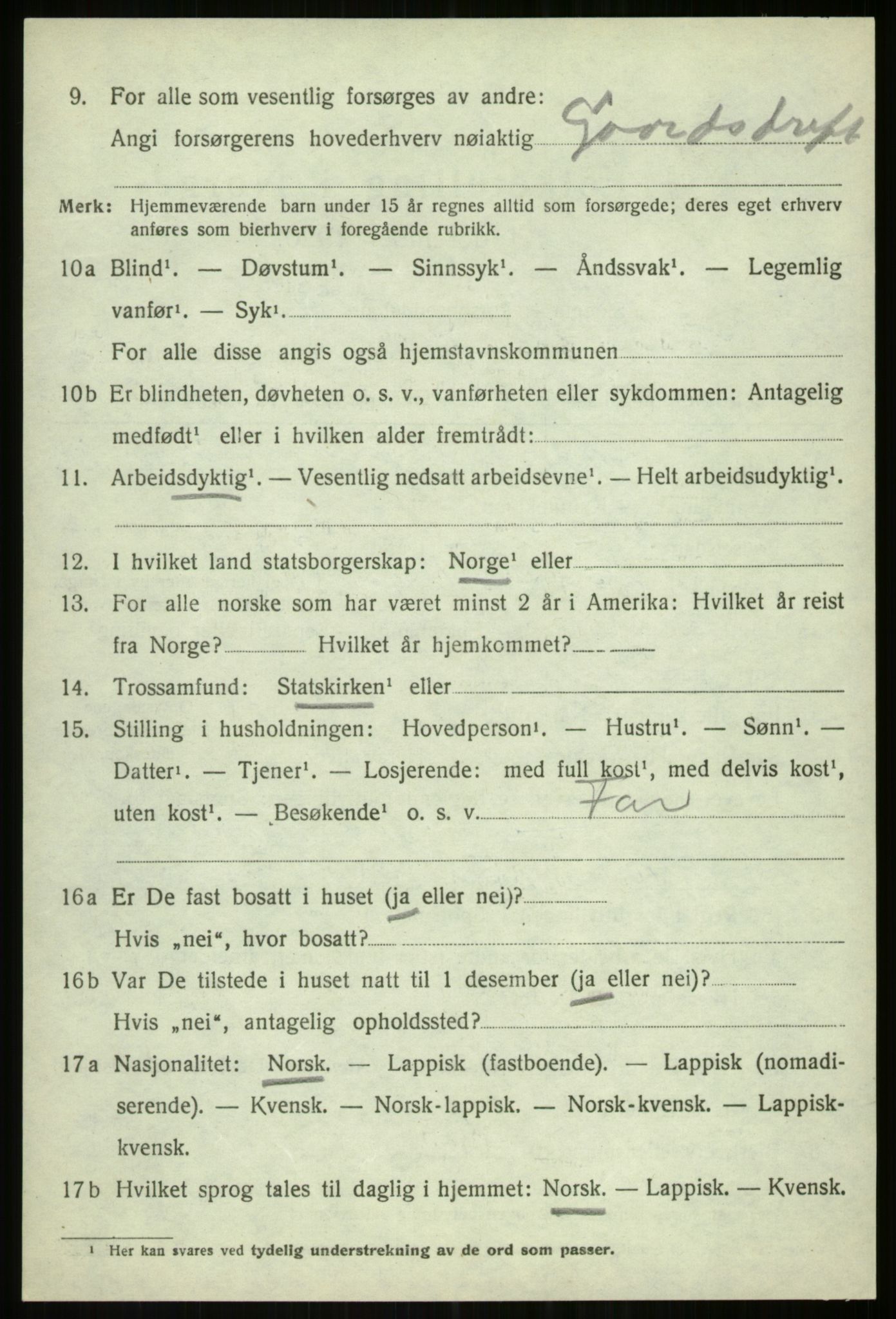 SATØ, Folketelling 1920 for 1933 Balsfjord herred, 1920, s. 7438