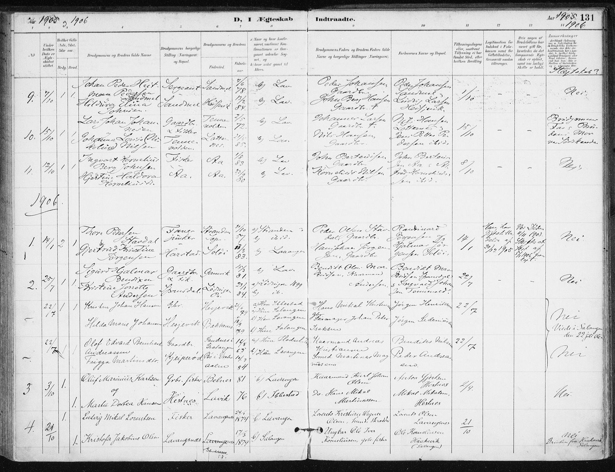 Salangen sokneprestembete, AV/SATØ-S-1324/H/Ha/L0001kirke: Ministerialbok nr. 1, 1893-1911, s. 131