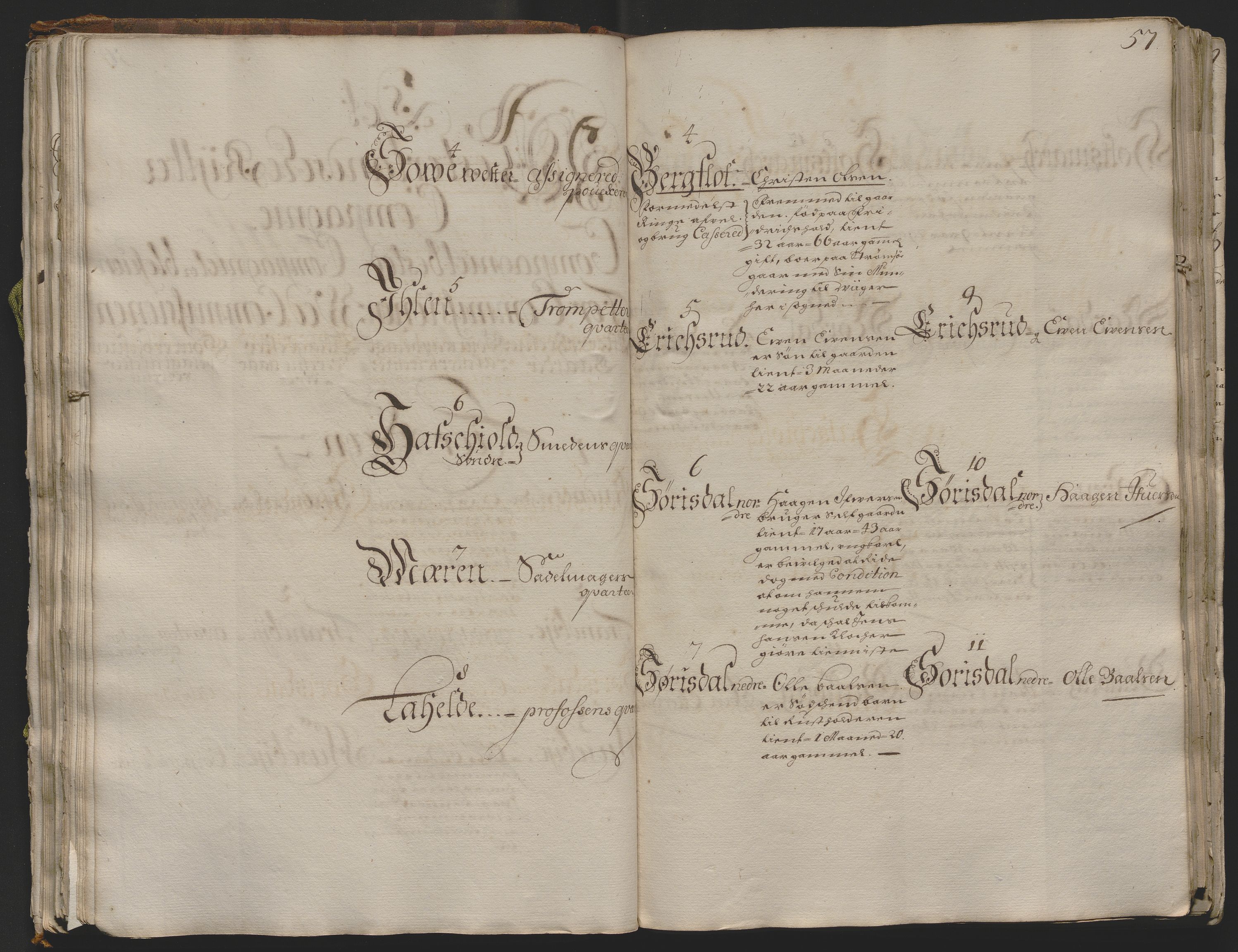 Rentekammeret inntil 1814, Realistisk ordnet avdeling, AV/RA-EA-4070/Ok/L0013: [Ff 19]: Generalhovedrulle over kavaleriet og dragonene i Norge, 1690-1691, s. 56b-57a