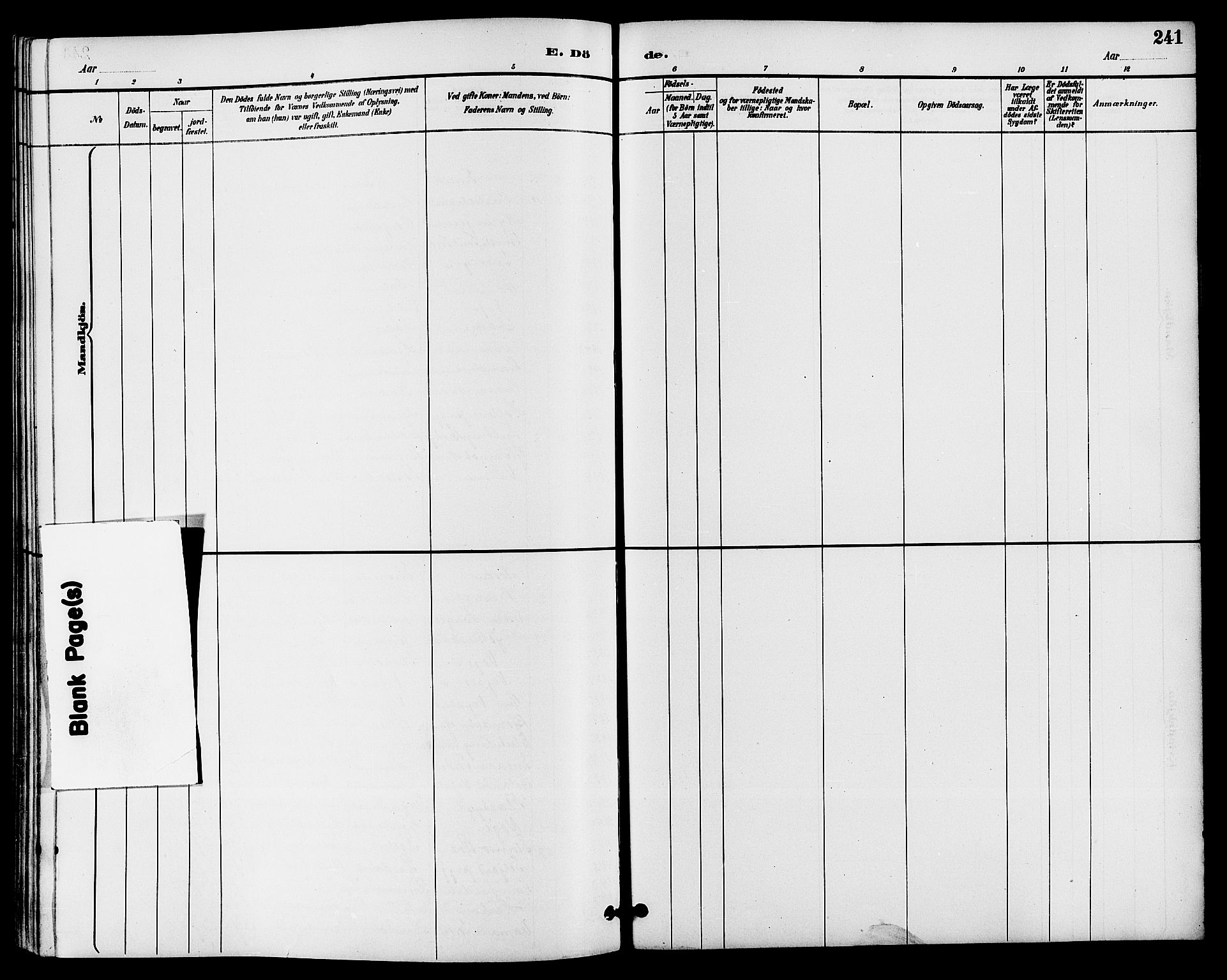 Drangedal kirkebøker, SAKO/A-258/G/Ga/L0003: Klokkerbok nr. I 3, 1887-1906, s. 241