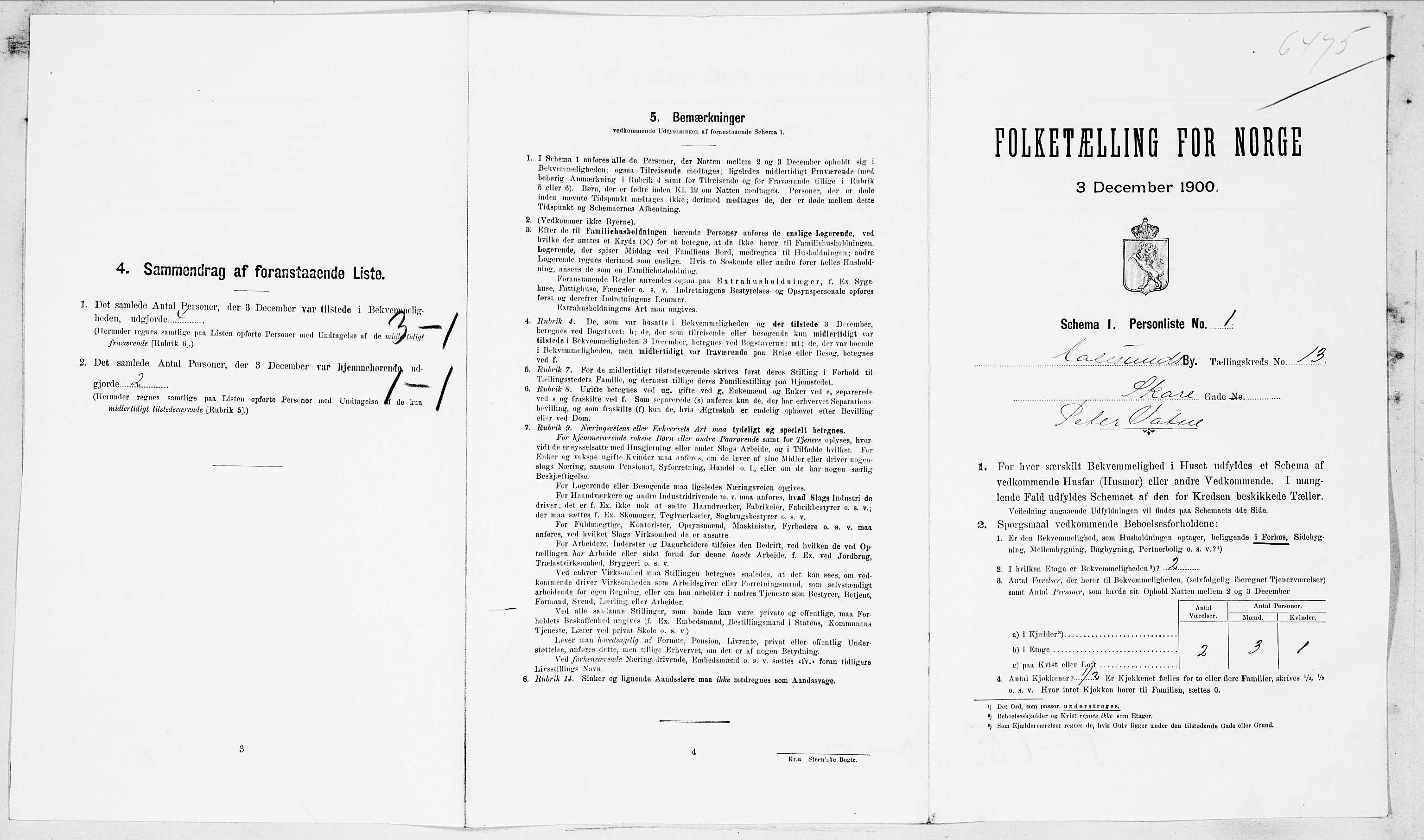 SAT, Folketelling 1900 for 1501 Ålesund kjøpstad, 1900, s. 3274