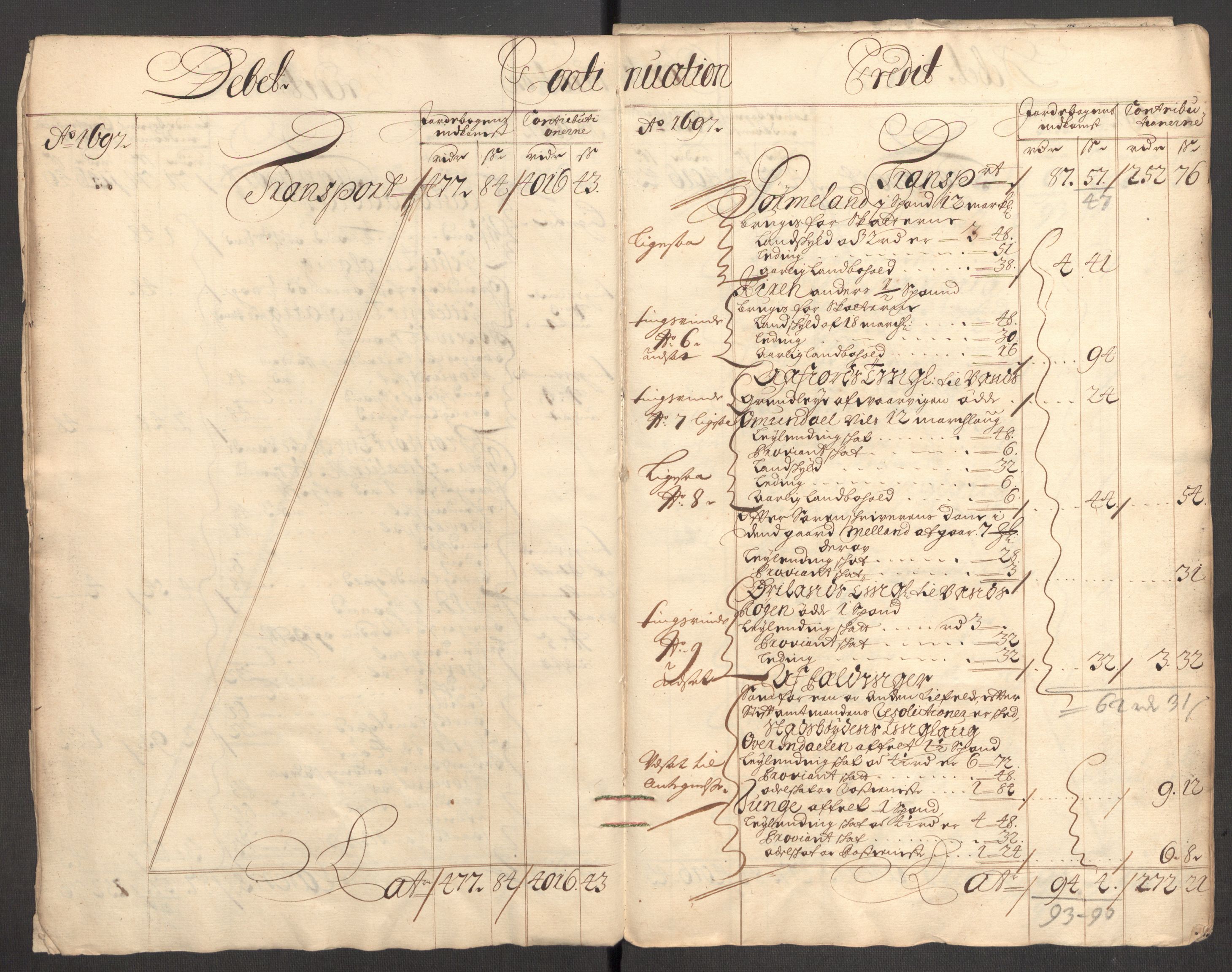 Rentekammeret inntil 1814, Reviderte regnskaper, Fogderegnskap, RA/EA-4092/R57/L3852: Fogderegnskap Fosen, 1697, s. 9