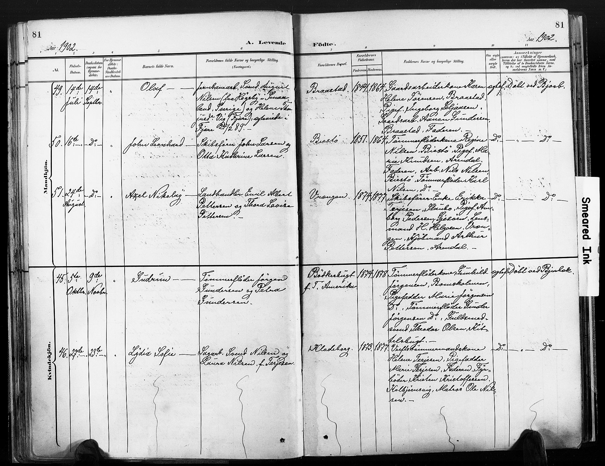 Øyestad sokneprestkontor, AV/SAK-1111-0049/F/Fa/L0018: Ministerialbok nr. A 18, 1897-1907, s. 81