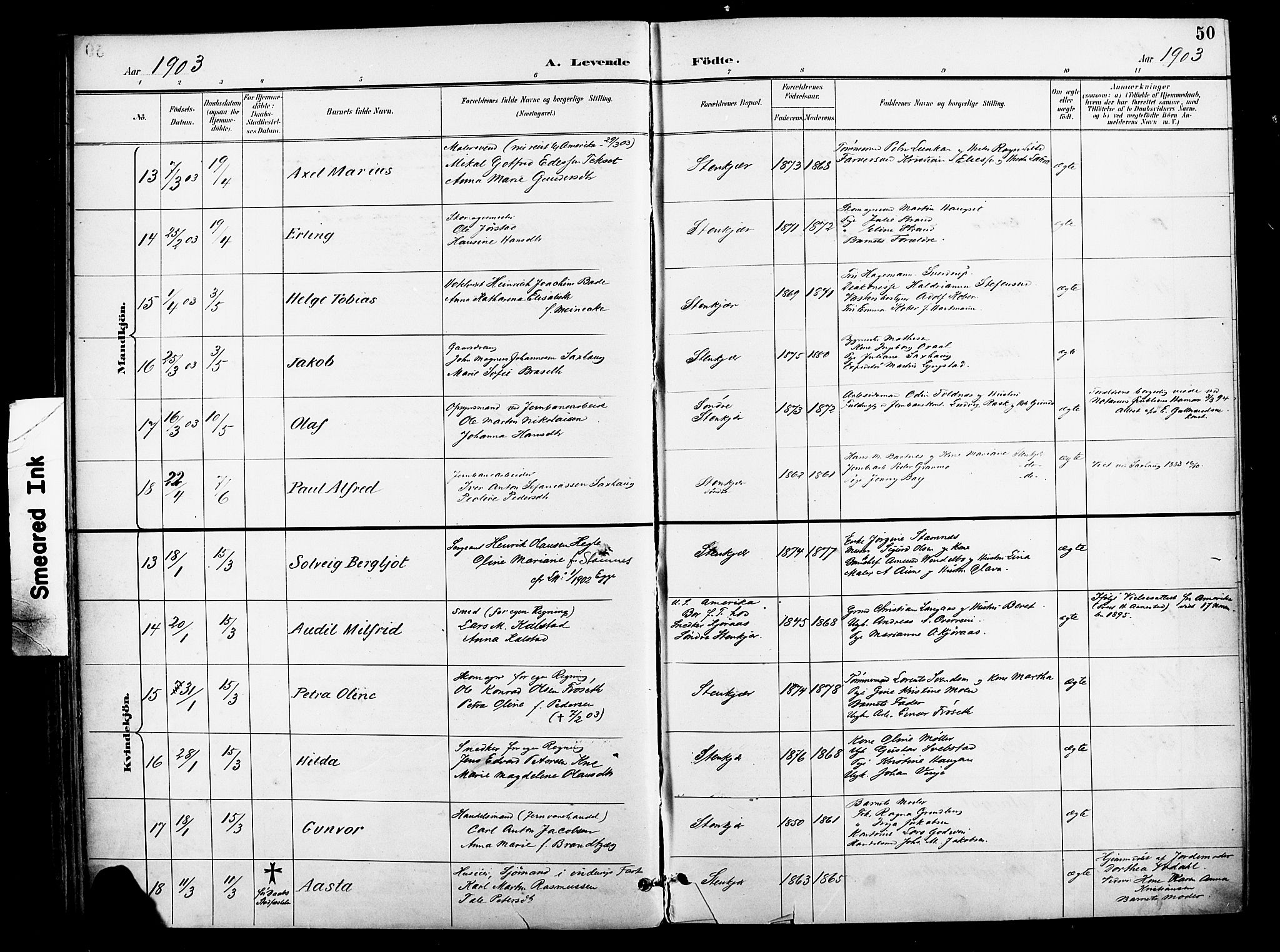 Ministerialprotokoller, klokkerbøker og fødselsregistre - Nord-Trøndelag, SAT/A-1458/739/L0372: Ministerialbok nr. 739A04, 1895-1903, s. 50