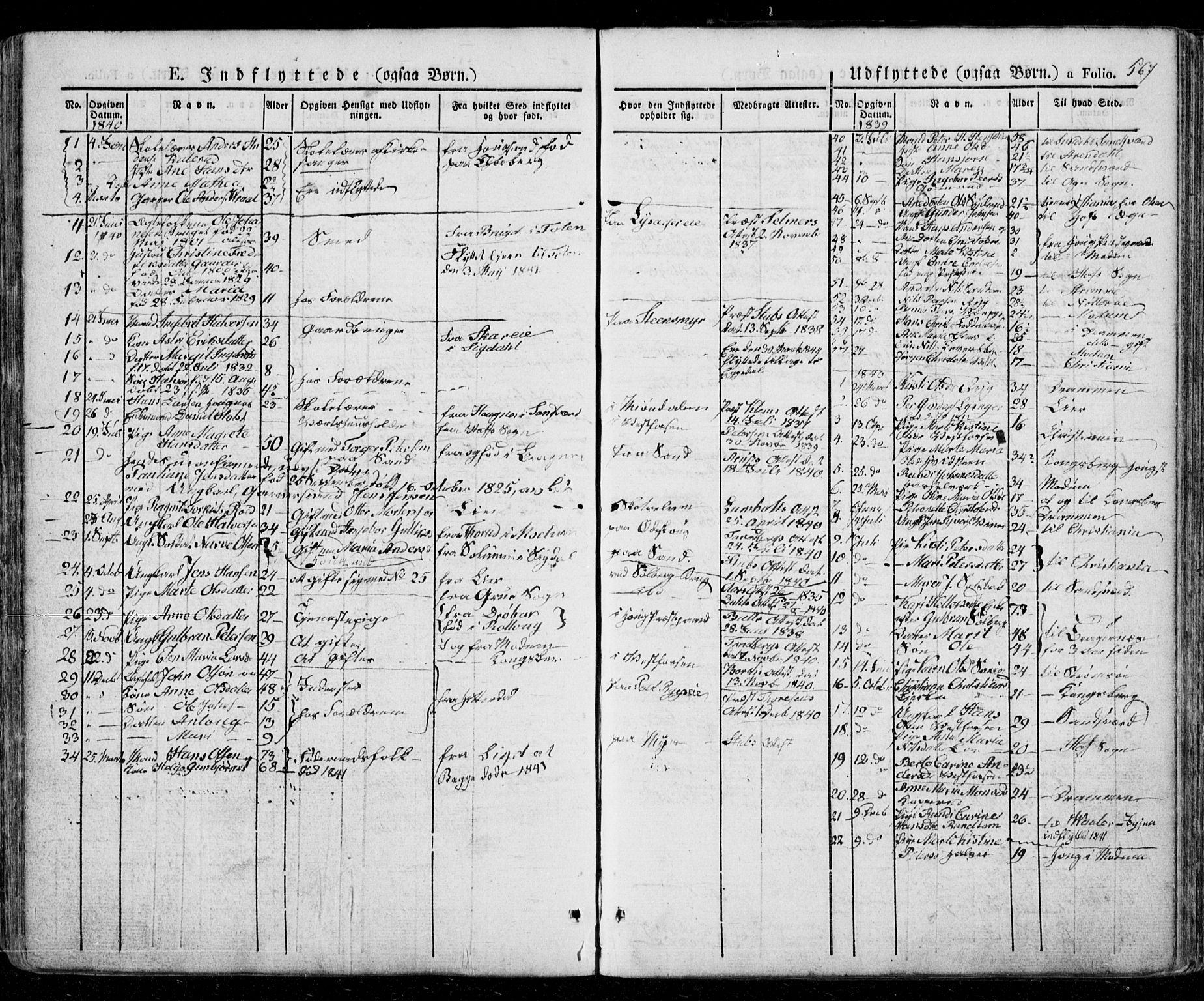 Eiker kirkebøker, AV/SAKO-A-4/G/Ga/L0002: Klokkerbok nr. I 2, 1832-1856, s. 567