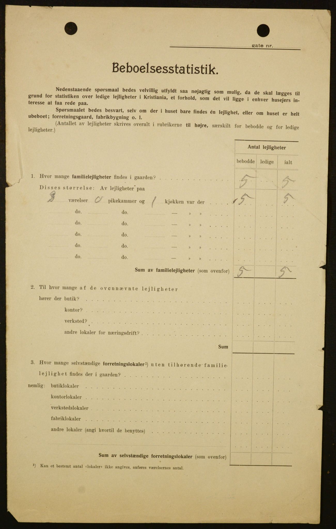 OBA, Kommunal folketelling 1.2.1909 for Kristiania kjøpstad, 1909, s. 100945