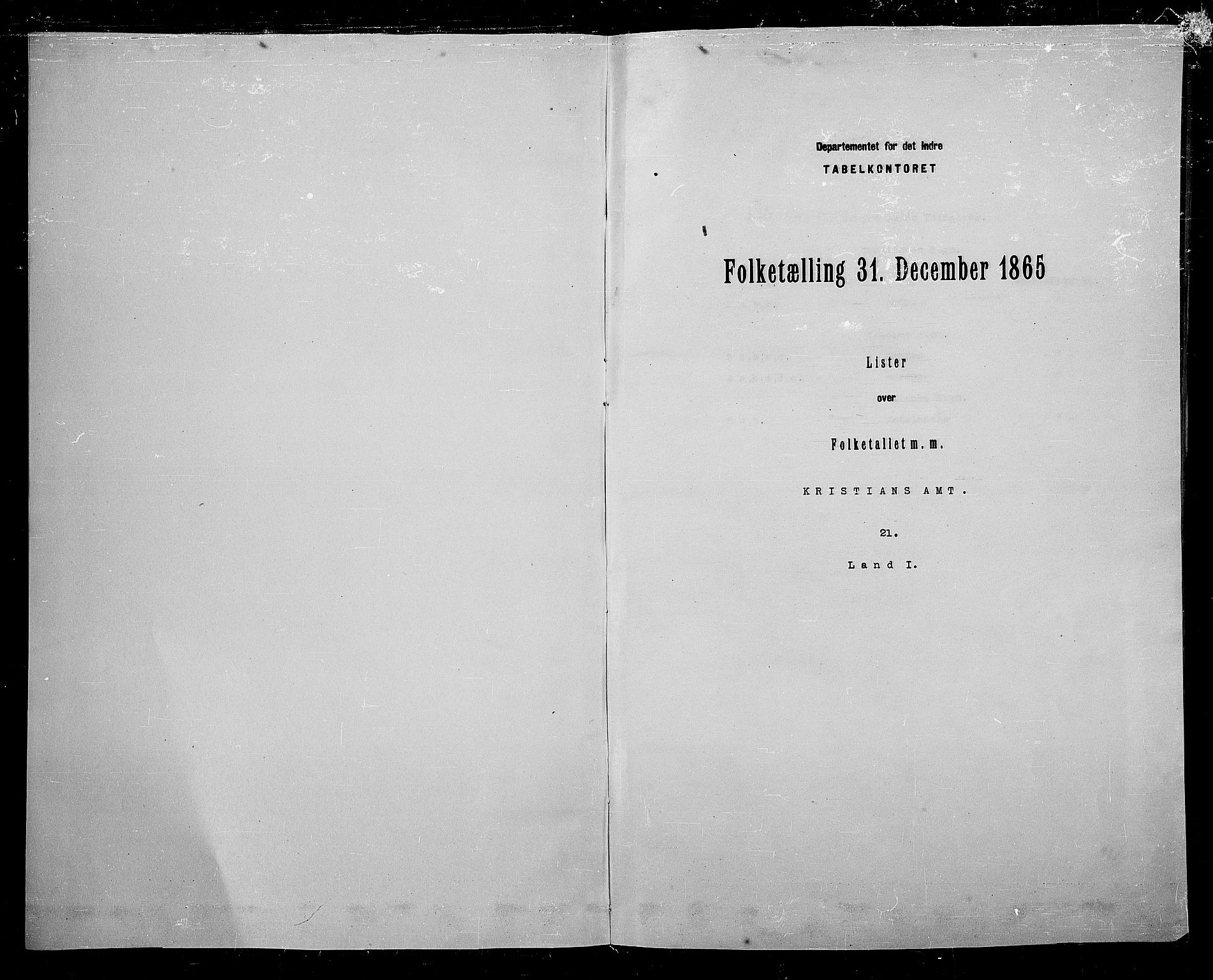 RA, Folketelling 1865 for 0536P Land prestegjeld, 1865, s. 3