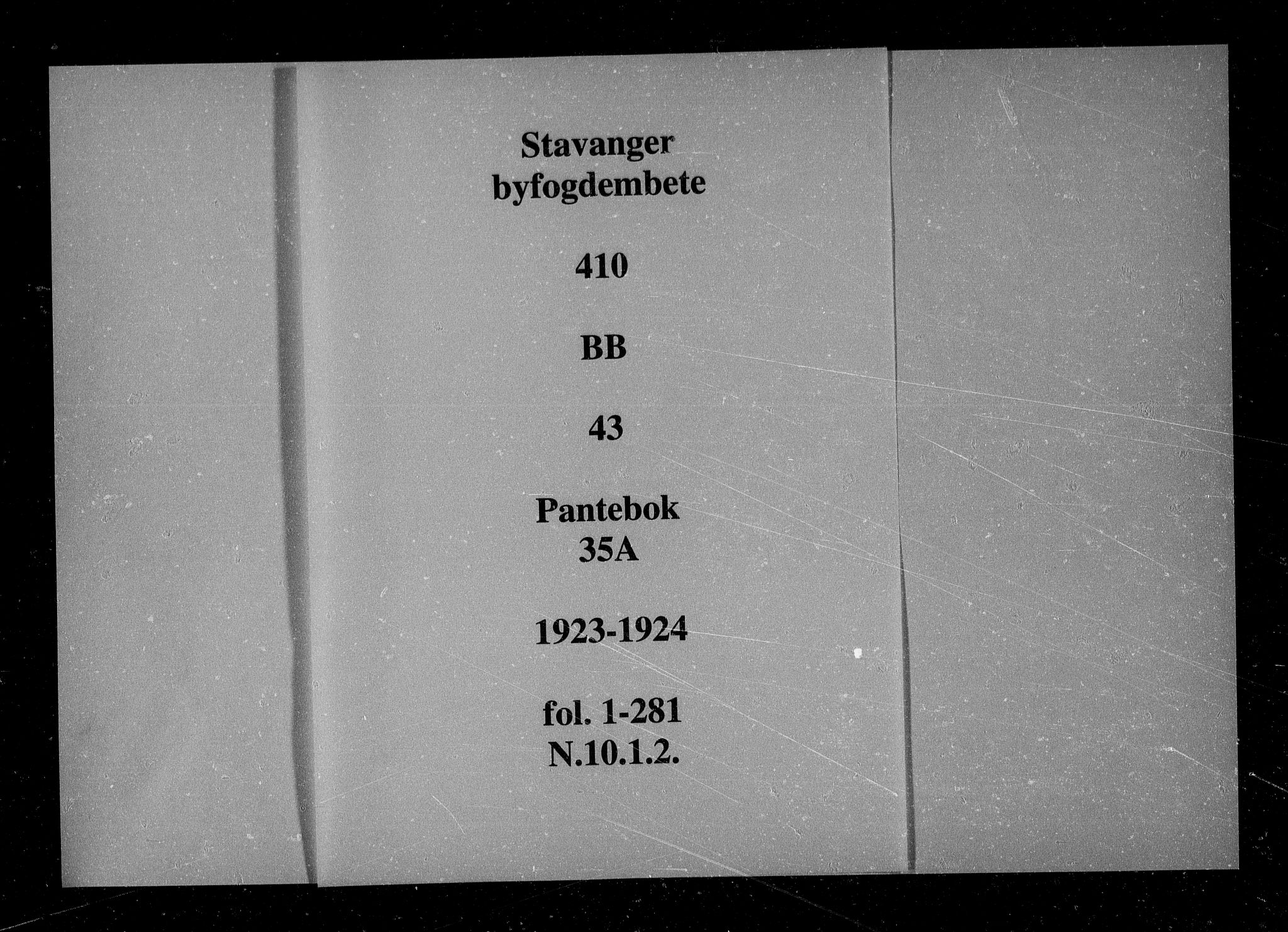 Stavanger byfogd, SAST/A-101408/001/4/41/410/410BB/L0043: Pantebok nr. 35a, 1923-1923