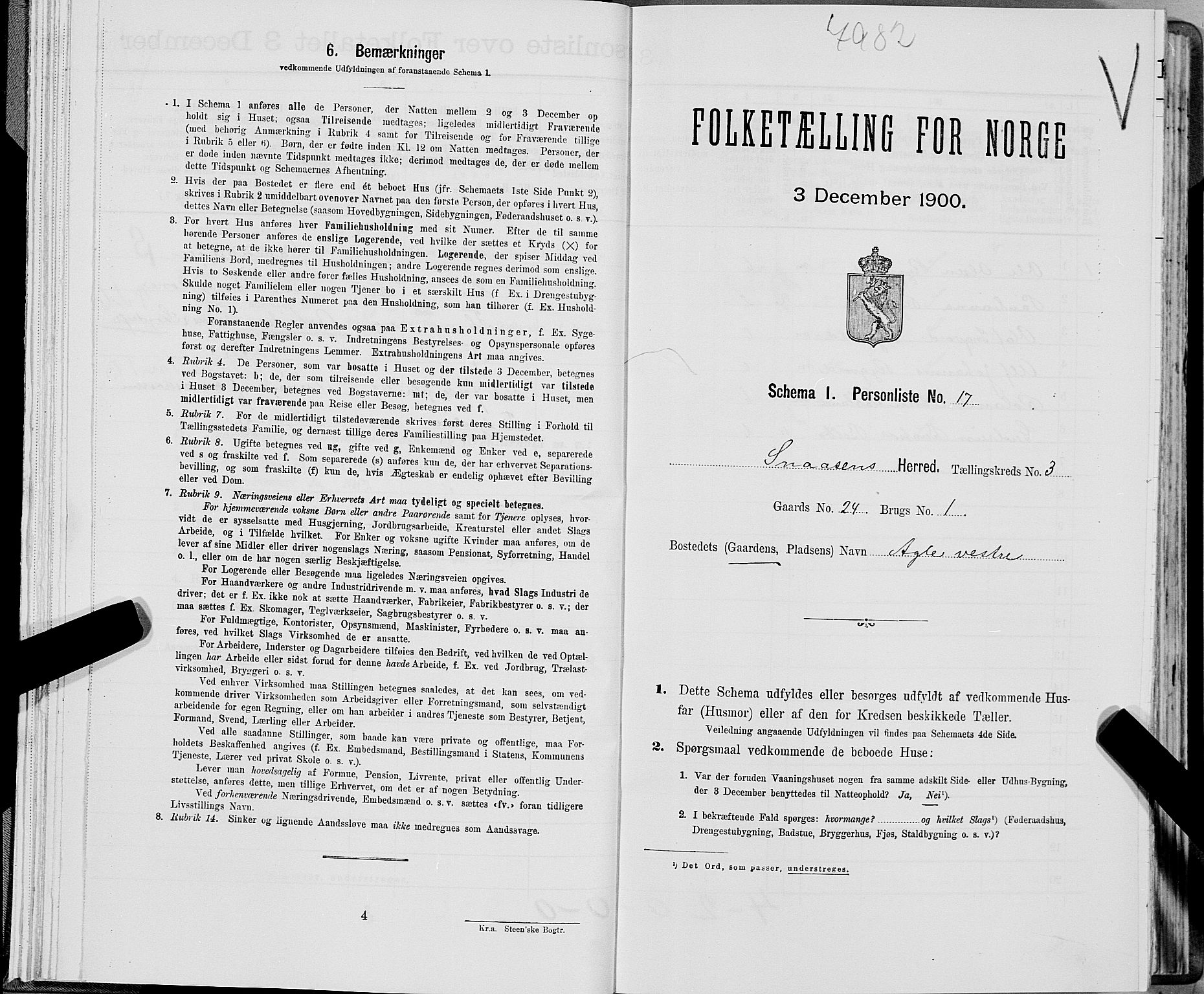SAT, Folketelling 1900 for 1736 Snåsa herred, 1900, s. 615