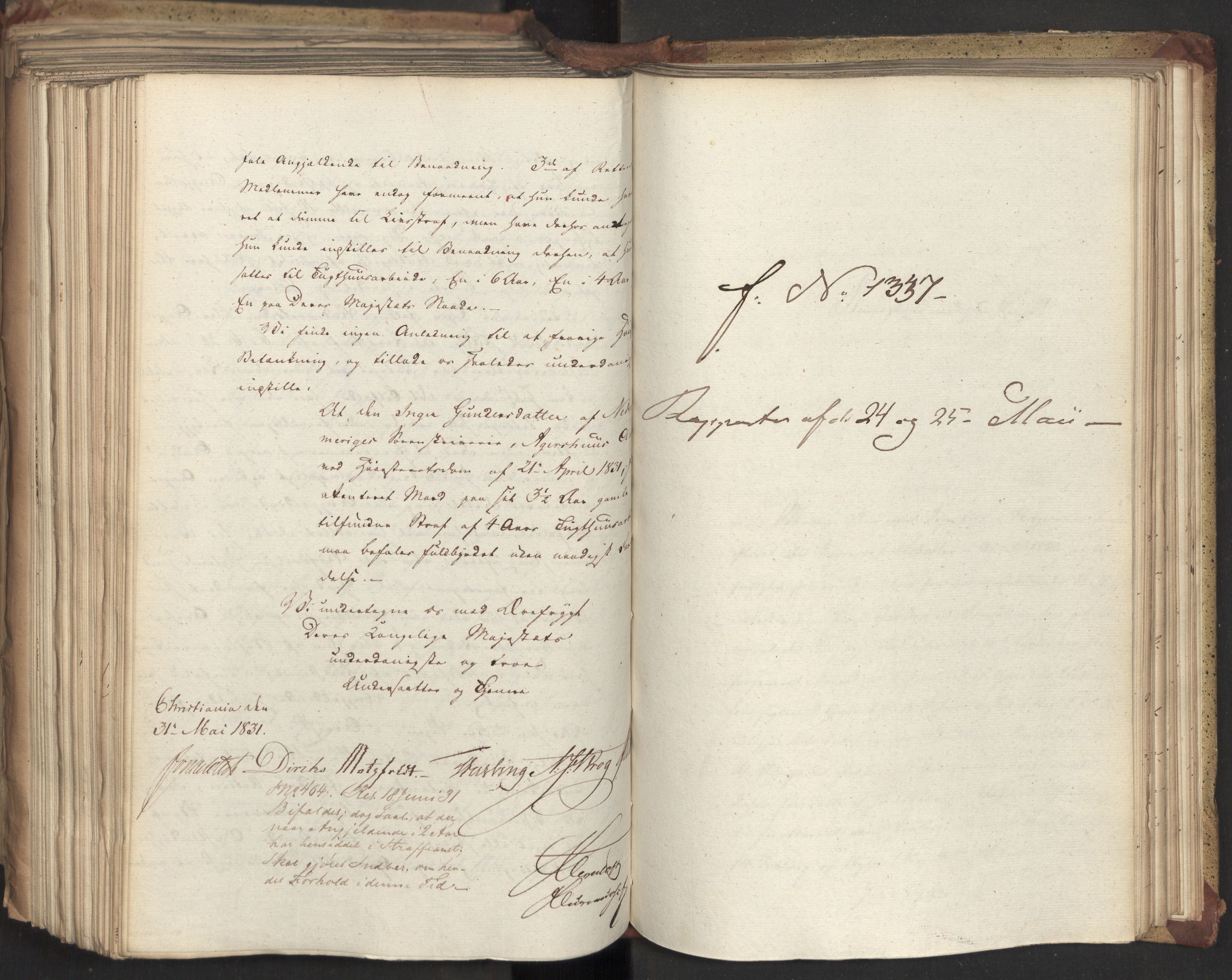 Statsrådsavdelingen i Stockholm, AV/RA-S-1003/D/Da/L0071: Regjeringsinnstillinger nr. 1222-1364, 1831, s. 478