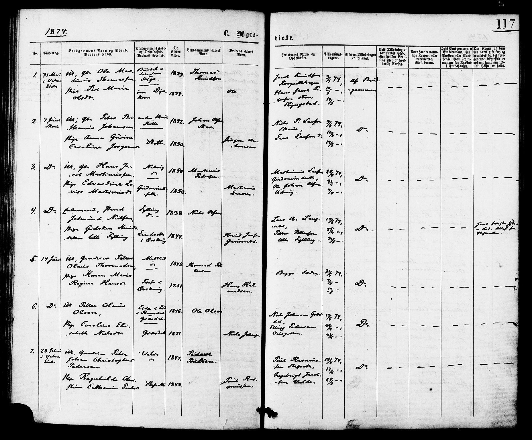 Ministerialprotokoller, klokkerbøker og fødselsregistre - Møre og Romsdal, AV/SAT-A-1454/524/L0355: Ministerialbok nr. 524A07, 1864-1879, s. 117