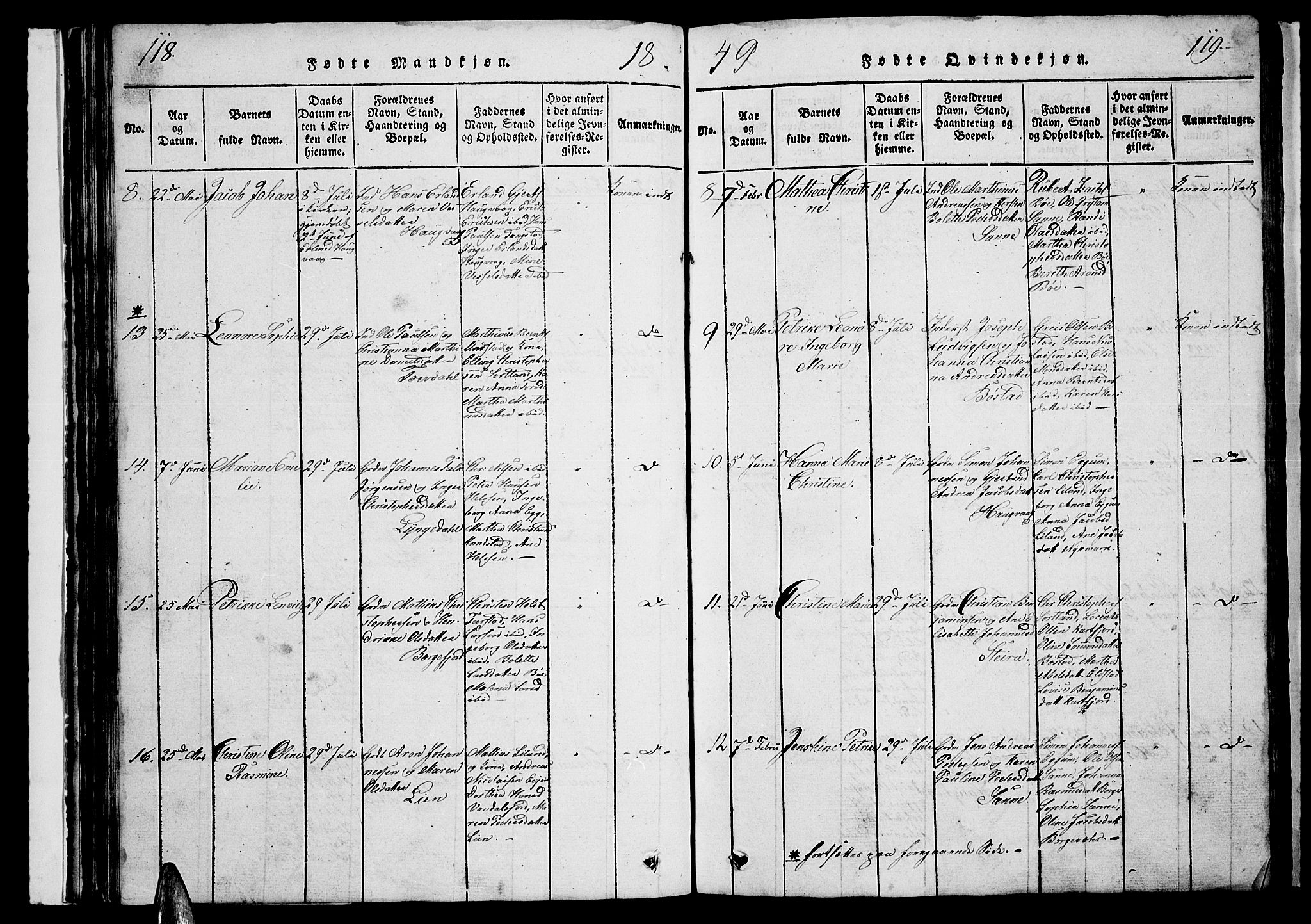 Ministerialprotokoller, klokkerbøker og fødselsregistre - Nordland, AV/SAT-A-1459/880/L1139: Klokkerbok nr. 880C01, 1836-1857, s. 118-119