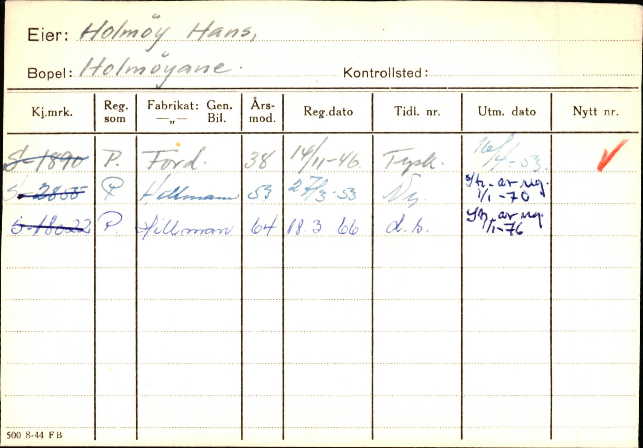 Statens vegvesen, Sogn og Fjordane vegkontor, AV/SAB-A-5301/4/F/L0129: Eigarregistrer Eid A-S, 1945-1975, s. 1005