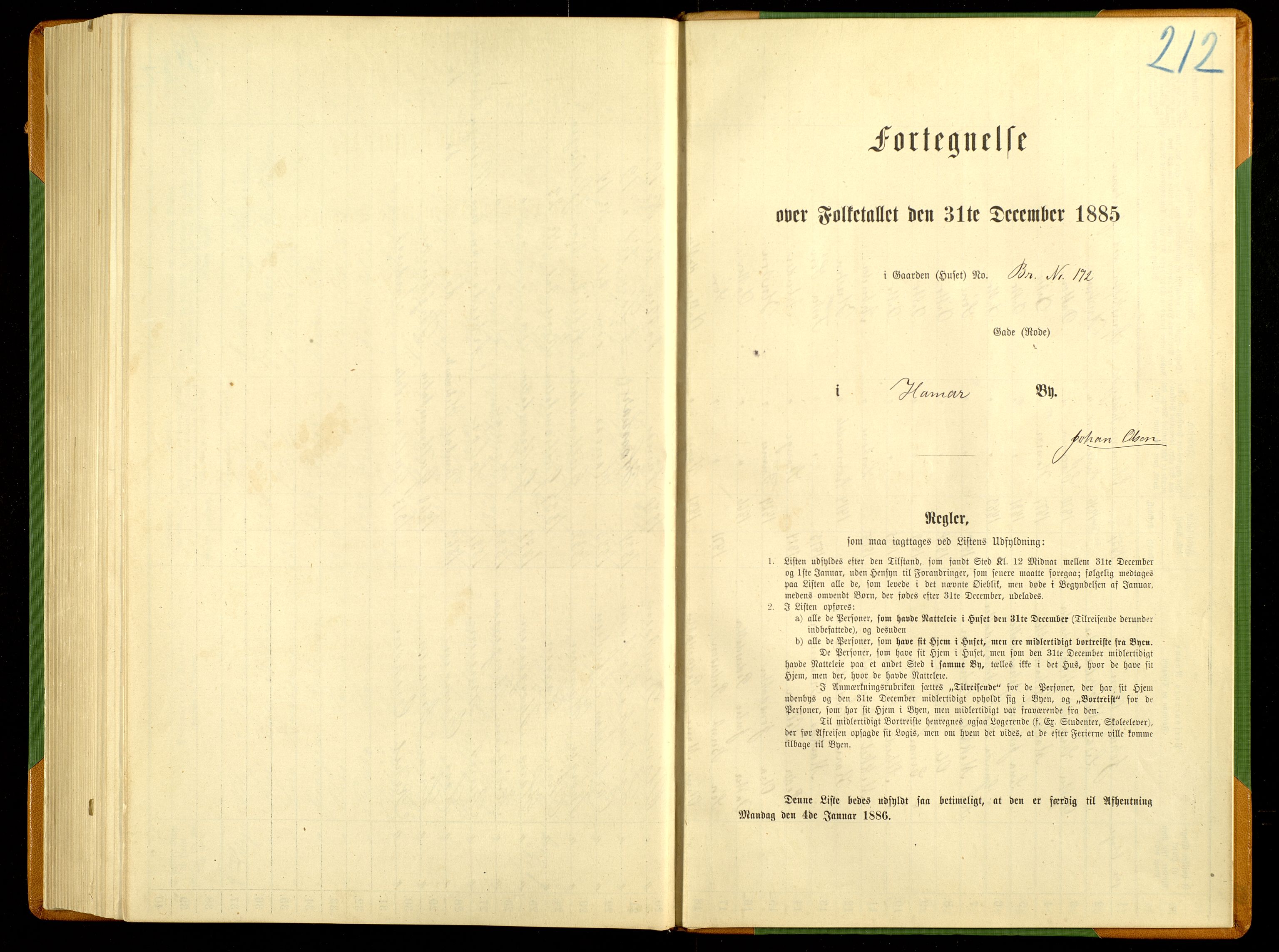 SAH, Folketelling 1885 for 0401 Hamar kjøpstad, 1885, s. 437