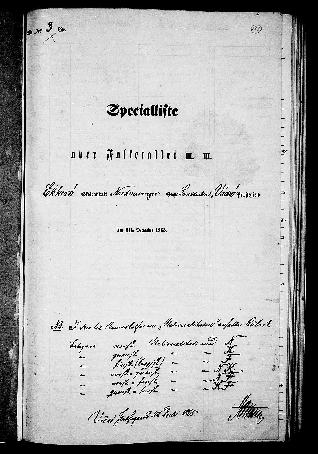 RA, Folketelling 1865 for 2029L Vadsø prestegjeld, Nord-Varanger sokn, 1865, s. 21