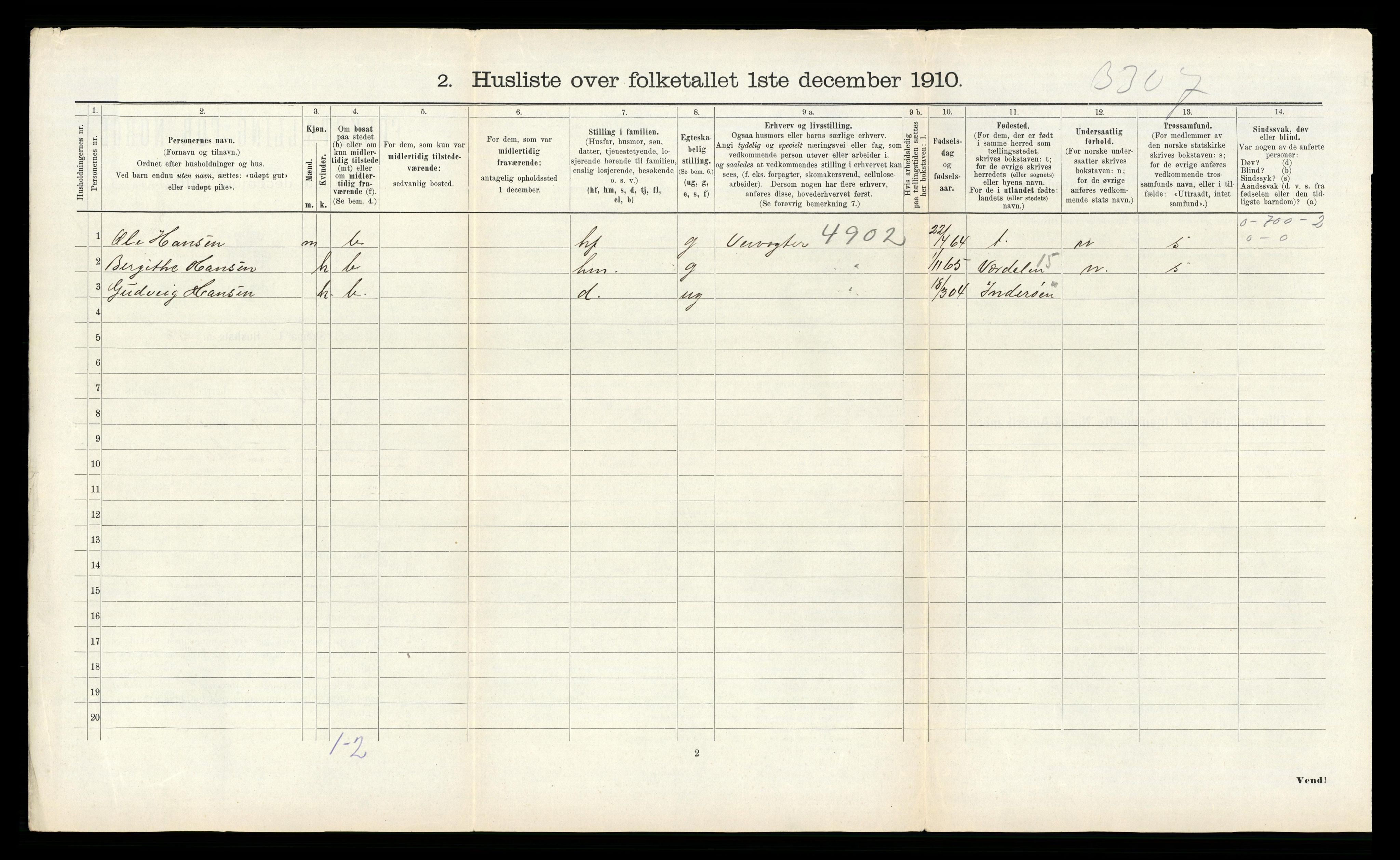 RA, Folketelling 1910 for 1742 Grong herred, 1910, s. 321