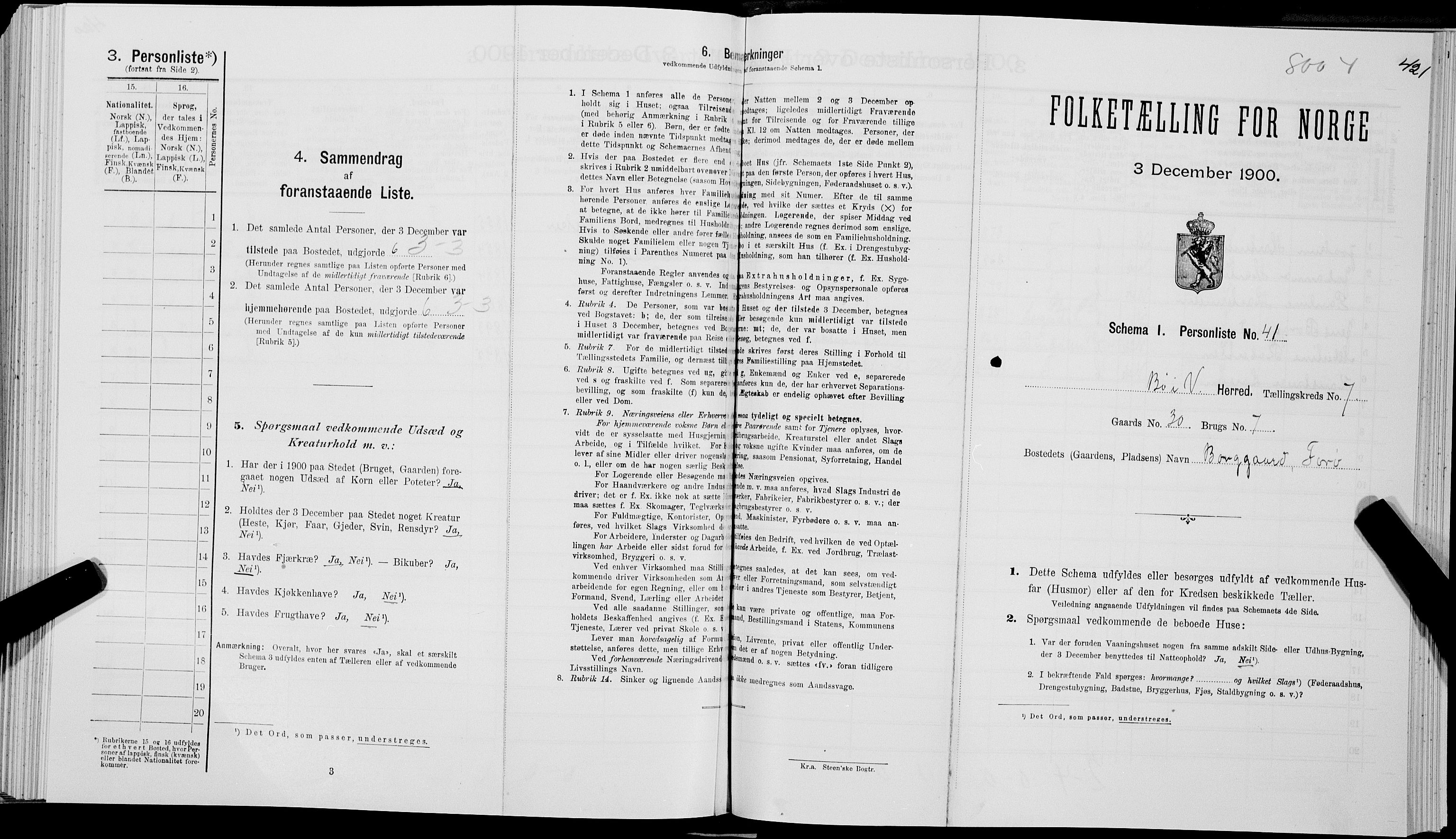 SAT, Folketelling 1900 for 1867 Bø herred, 1900, s. 832