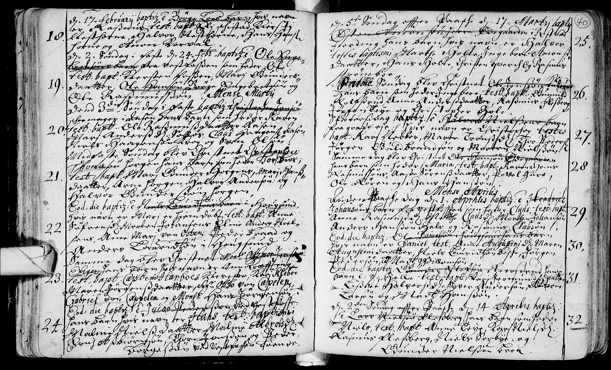 Eiker kirkebøker, SAKO/A-4/F/Fa/L0002: Ministerialbok nr. I 2, 1705-1724, s. 40