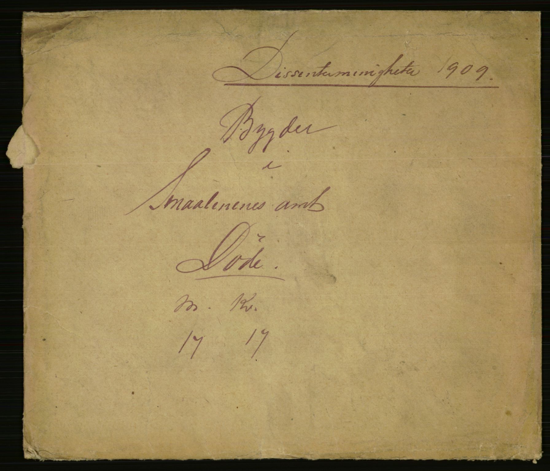 Statistisk sentralbyrå, Sosiodemografiske emner, Befolkning, AV/RA-S-2228/E/L0007: Fødte, gifte, døde dissentere., 1909, s. 2333