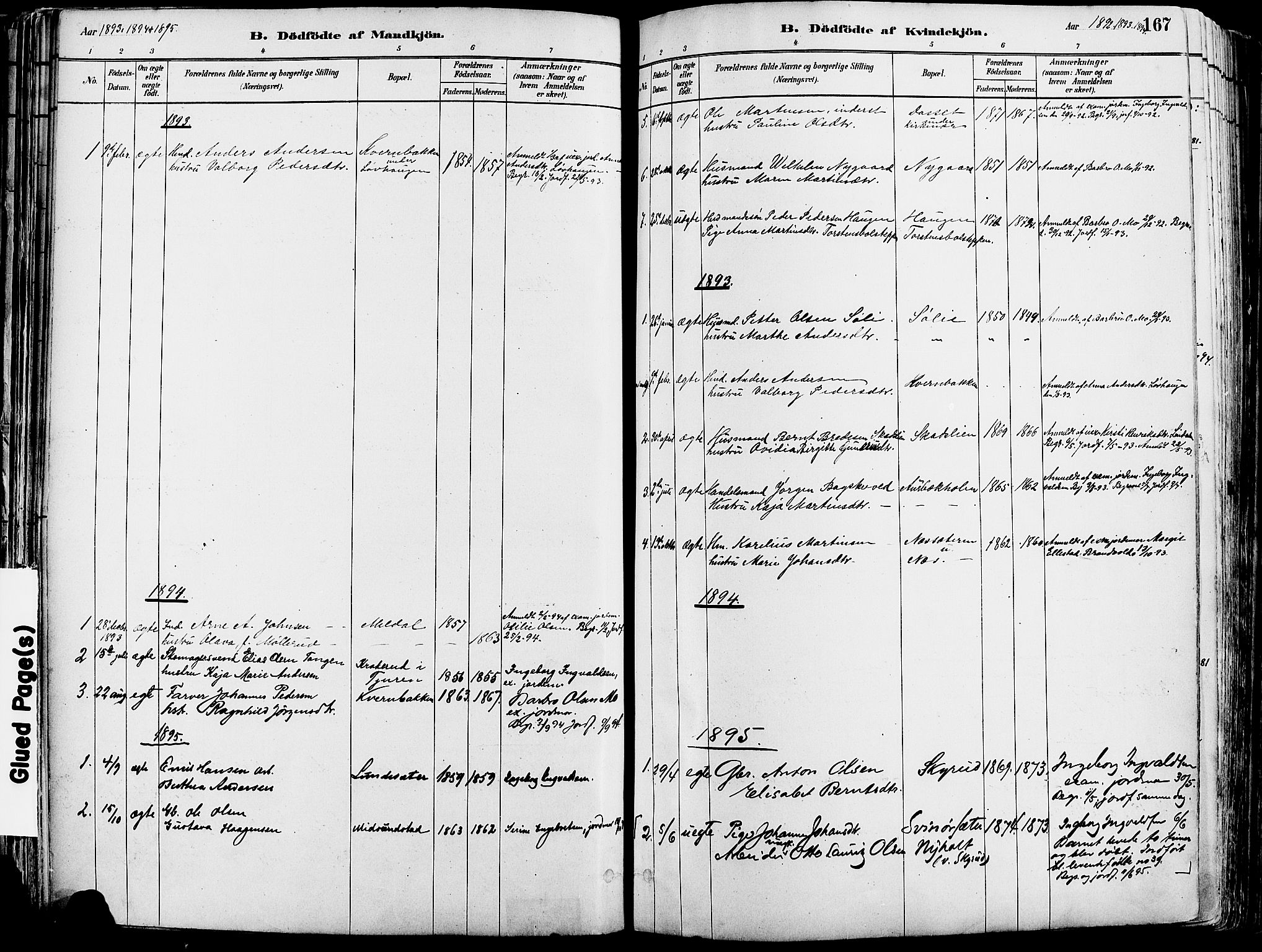 Grue prestekontor, SAH/PREST-036/H/Ha/Haa/L0012: Ministerialbok nr. 12, 1881-1897, s. 167