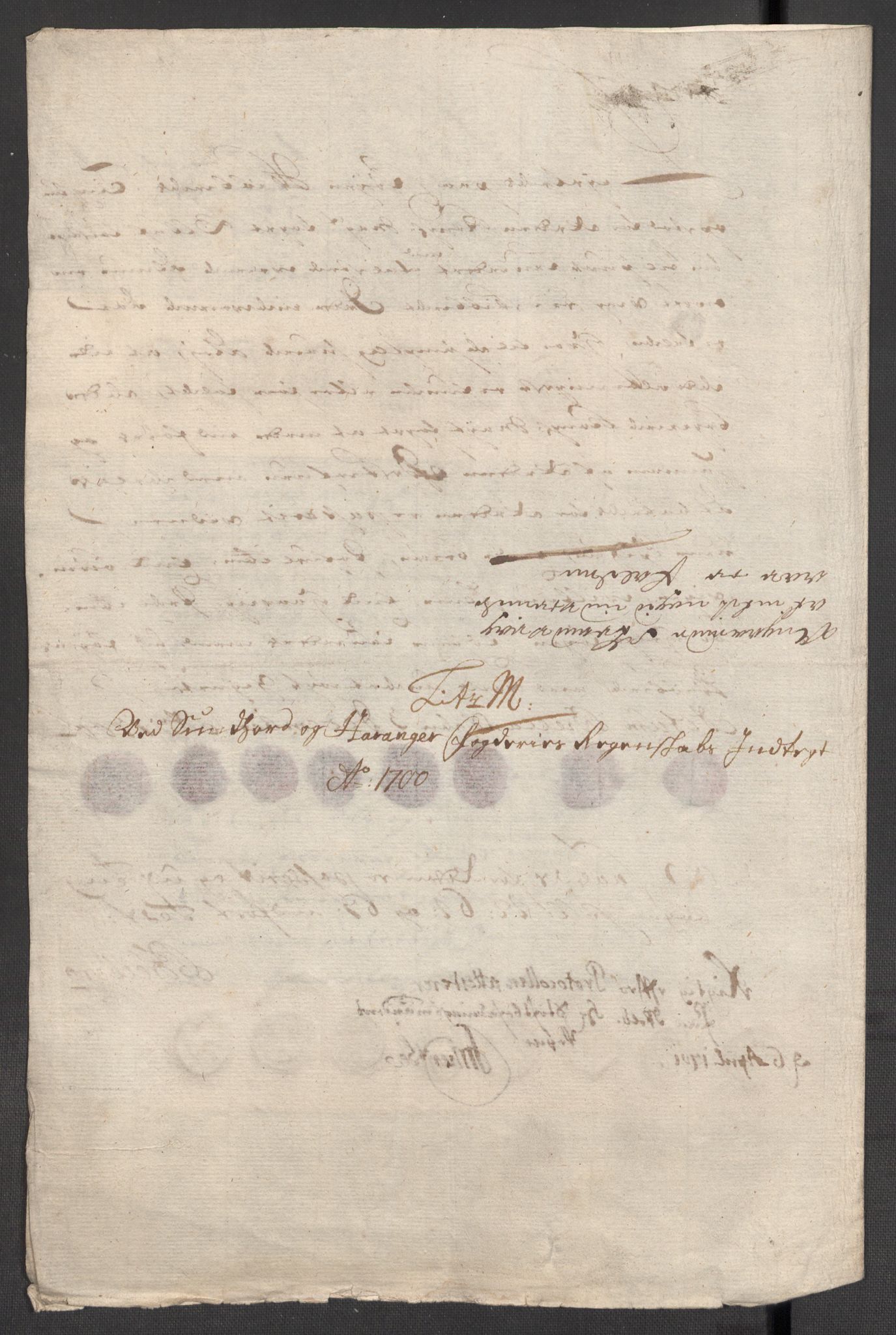 Rentekammeret inntil 1814, Reviderte regnskaper, Fogderegnskap, RA/EA-4092/R48/L2979: Fogderegnskap Sunnhordland og Hardanger, 1700-1701, s. 160