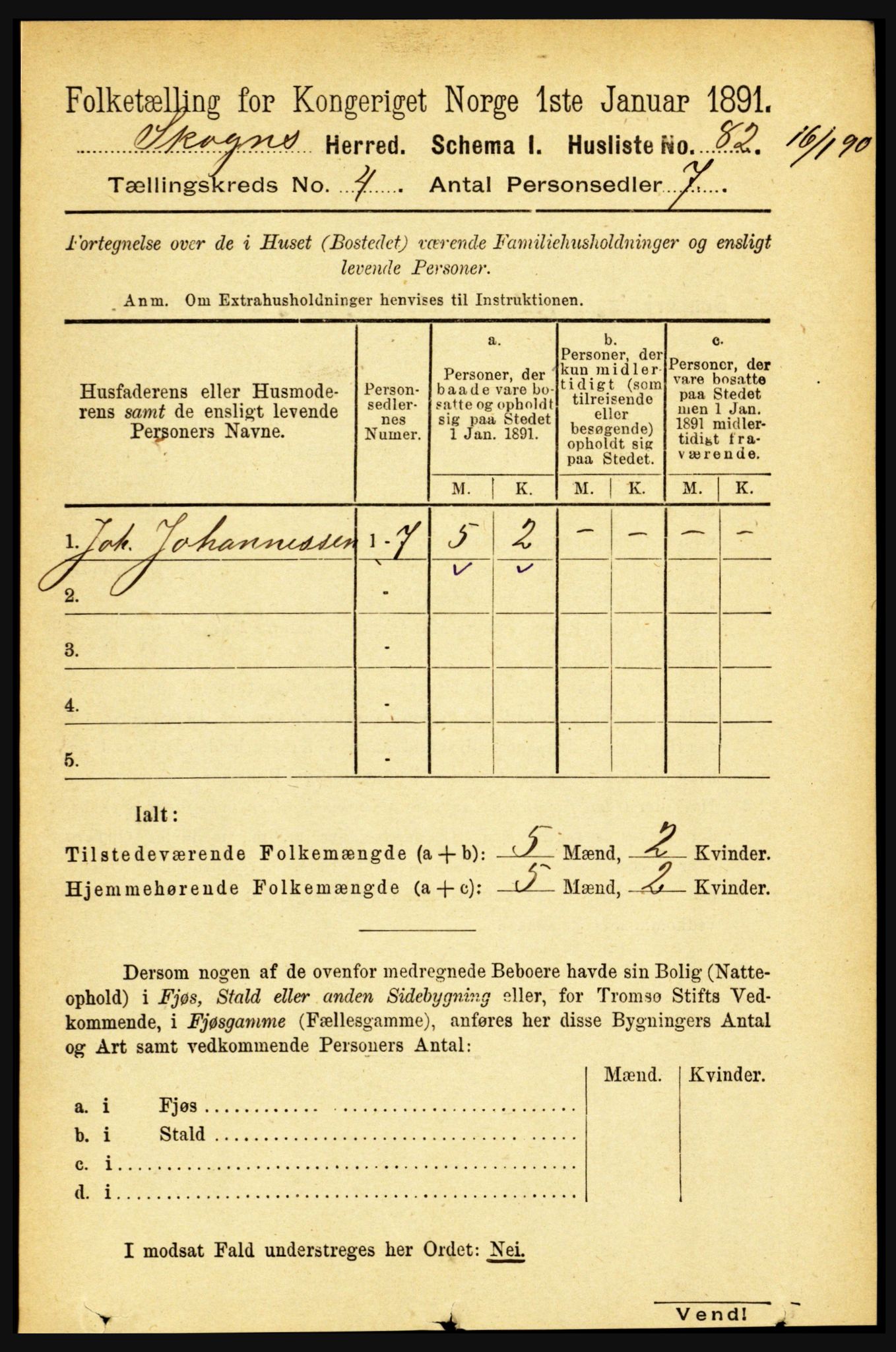 RA, Folketelling 1891 for 1719 Skogn herred, 1891, s. 2349