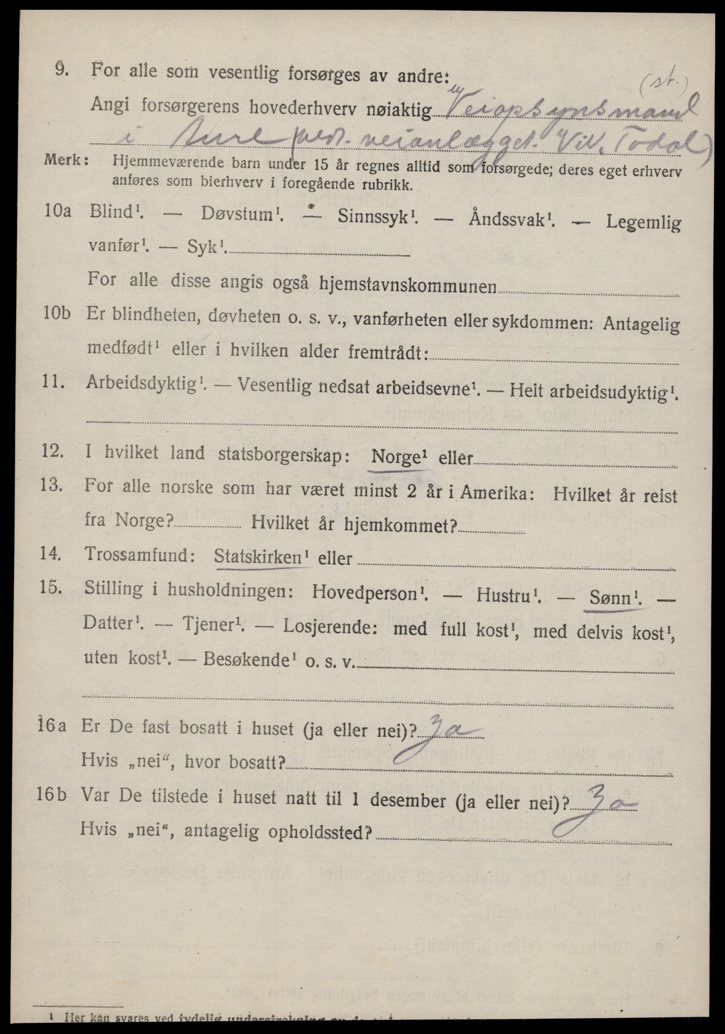 SAT, Folketelling 1920 for 1569 Aure herred, 1920, s. 961