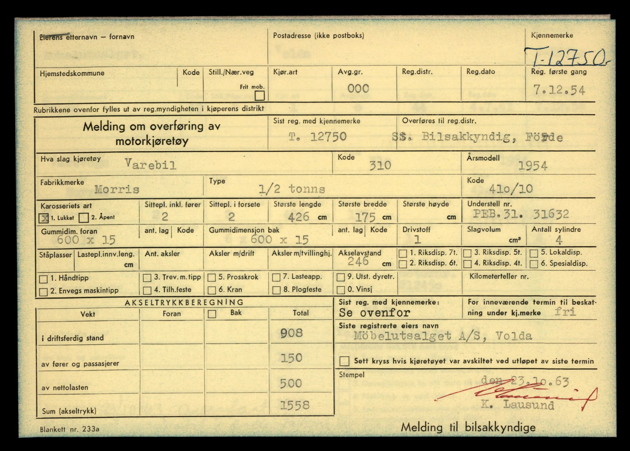 Møre og Romsdal vegkontor - Ålesund trafikkstasjon, AV/SAT-A-4099/F/Fe/L0035: Registreringskort for kjøretøy T 12653 - T 12829, 1927-1998, s. 1856