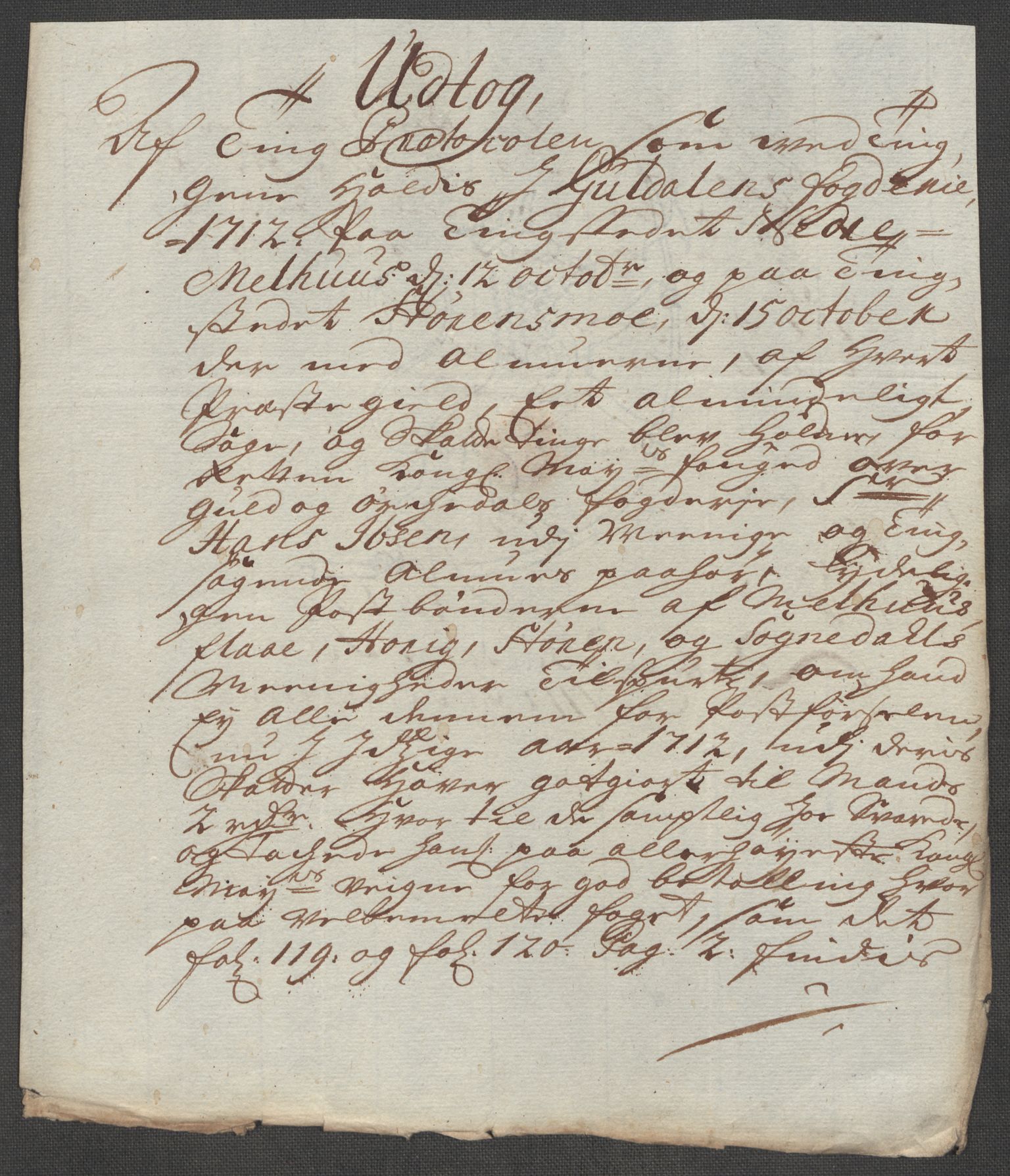 Rentekammeret inntil 1814, Reviderte regnskaper, Fogderegnskap, RA/EA-4092/R60/L3963: Fogderegnskap Orkdal og Gauldal, 1712, s. 485