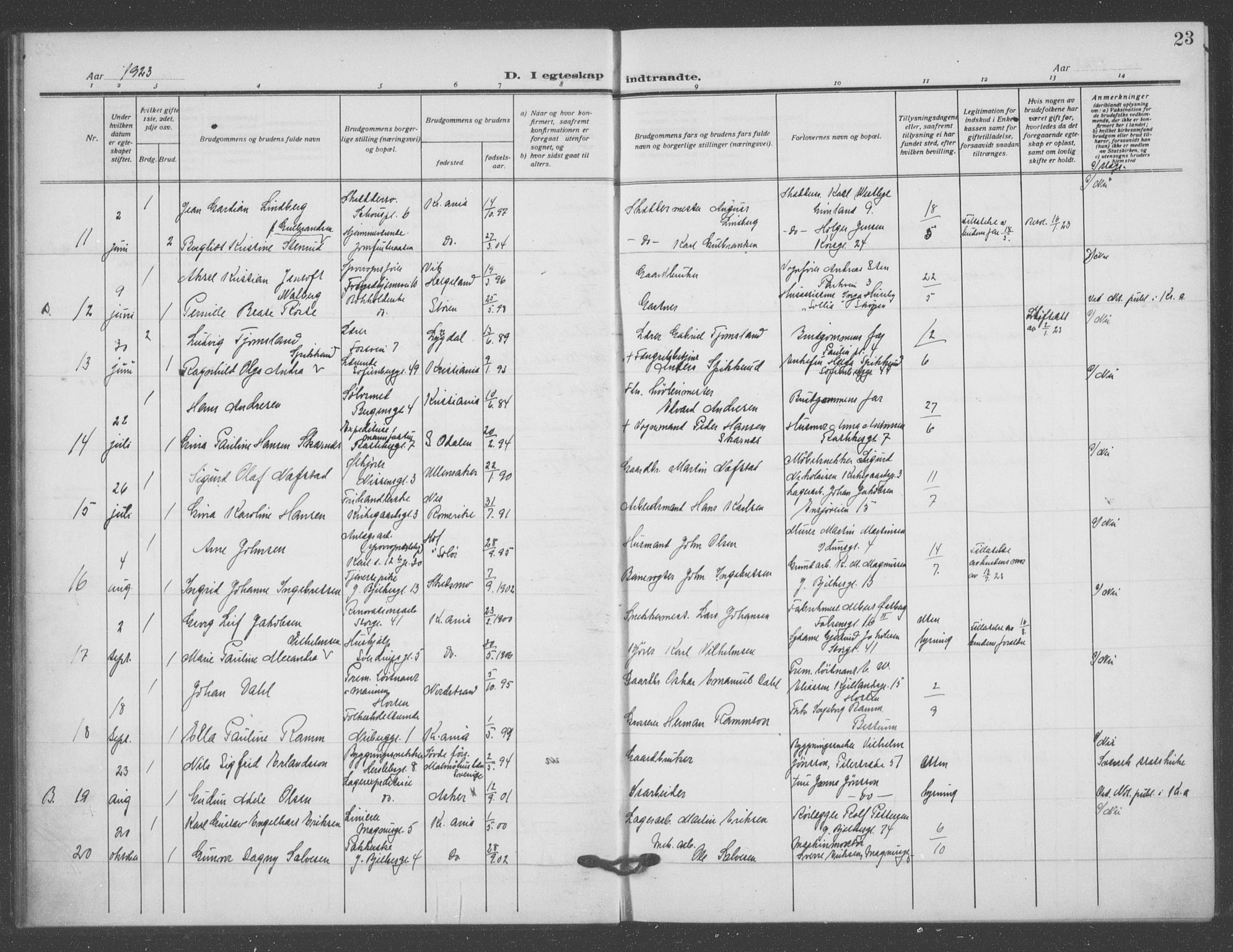 Matteus prestekontor Kirkebøker, AV/SAO-A-10870/F/Fa/L0003: Ministerialbok nr. 3, 1917-1938, s. 23
