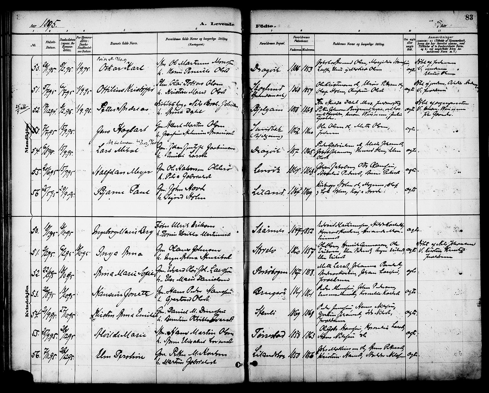 Ministerialprotokoller, klokkerbøker og fødselsregistre - Nordland, SAT/A-1459/863/L0898: Ministerialbok nr. 863A10, 1886-1897, s. 83