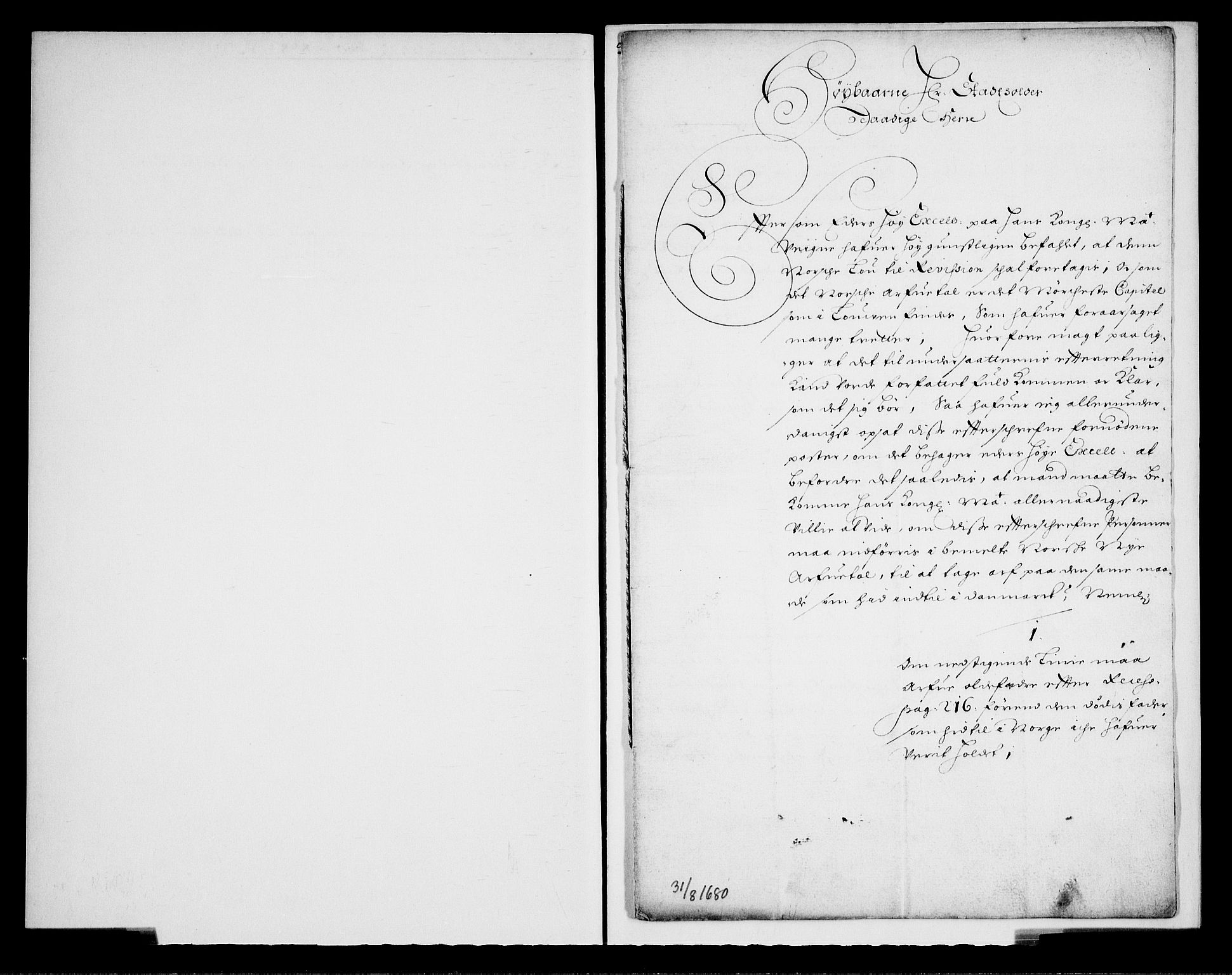 Danske Kanselli, Skapsaker, RA/EA-4061/G/L0007: Tillegg til skapsakene, 1666-1688, s. 7