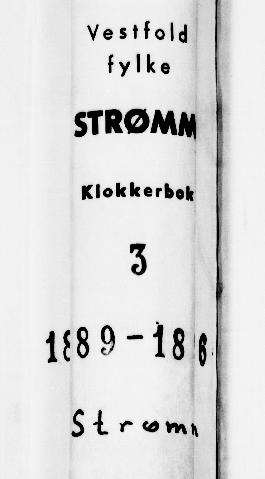 Strømm kirkebøker, AV/SAKO-A-322/G/Ga/L0003: Klokkerbok nr. I 3, 1889-1896