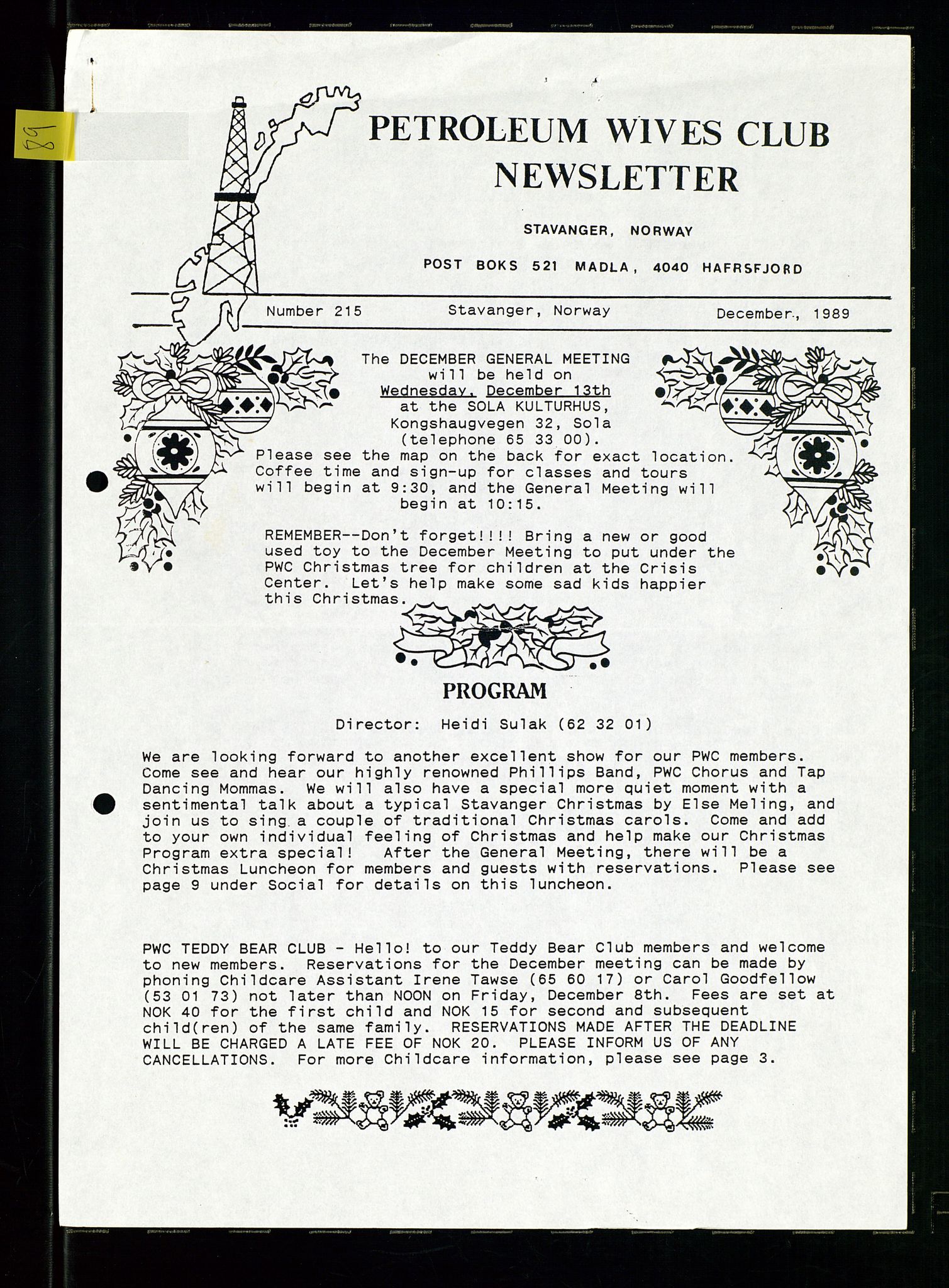 PA 1547 - Petroleum Wives Club, AV/SAST-A-101974/X/Xa/L0003: Newsletter, 1988-1994